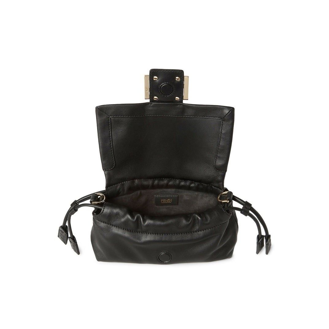 Fendi FENDI $2700 Baguette Soft Small Black Nappa Leather Shoulder Size ONE SIZE - 4 Thumbnail