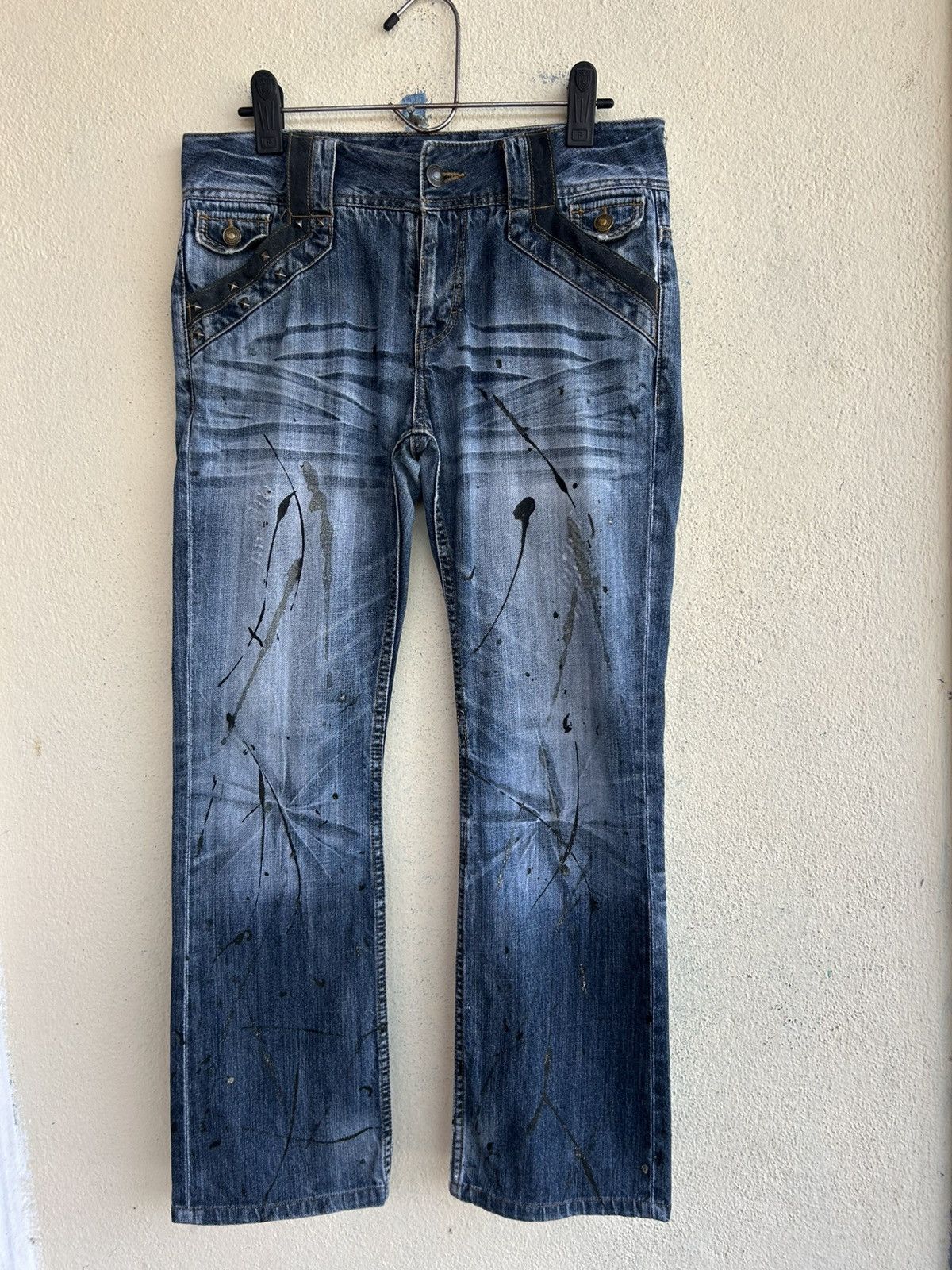 Japanese Brand Oririn Jeans Paints Splattered Flare Jeans Size US 34 / EU 50 - 1 Thumbnail