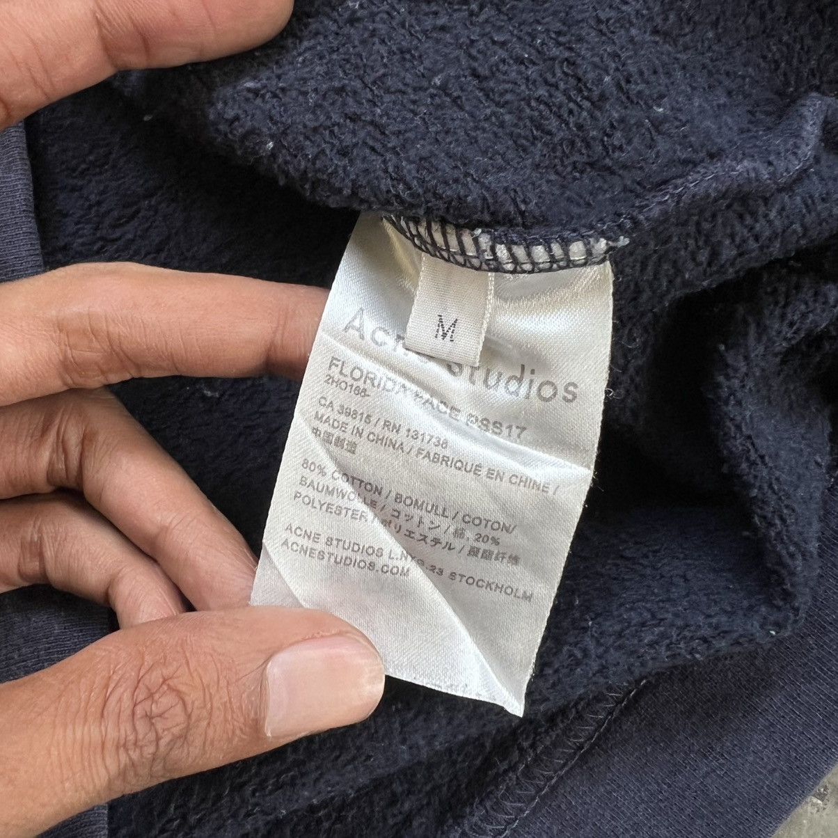 Acne Studios Acne Studios Florida Face Faded Hoodie Navy Size US M / EU 48-50 / 2 - 8 Thumbnail