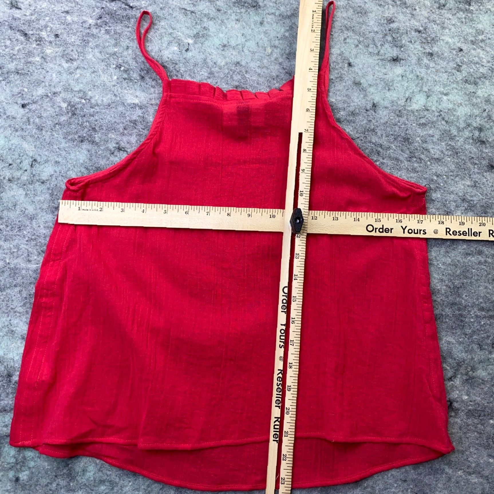Vintage Universal Thread Shirt Womens Medium Red Blouse Spaghetti Strap Semi-Sheer Top Size M / US 6-8 / IT 42-44 - 6 Thumbnail
