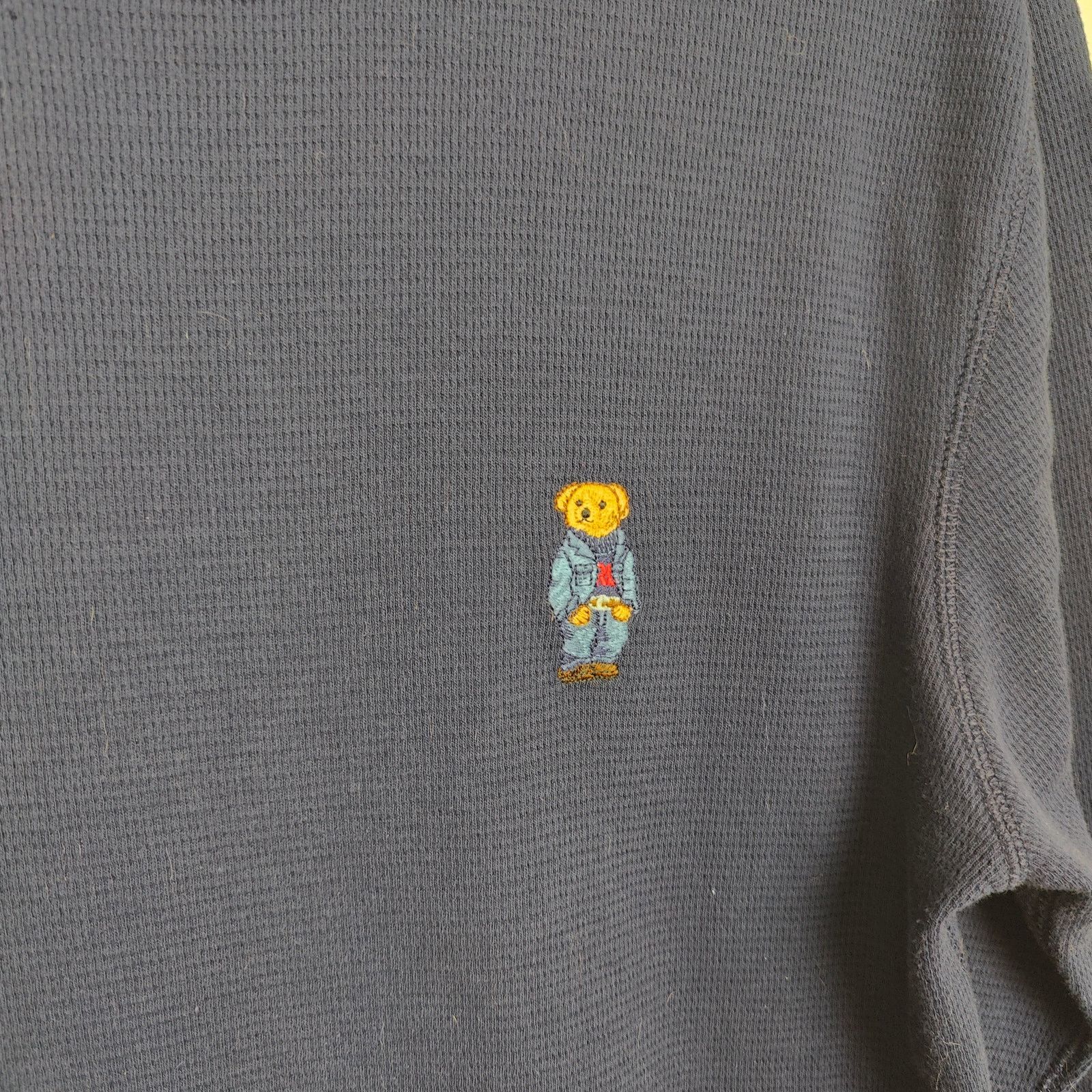 Polo Ralph Lauren Polo Ralph Lauren Thermal Shirt Mens Large Navy Blue Bear Size US L / EU 52-54 / 3 - 2 Thumbnail