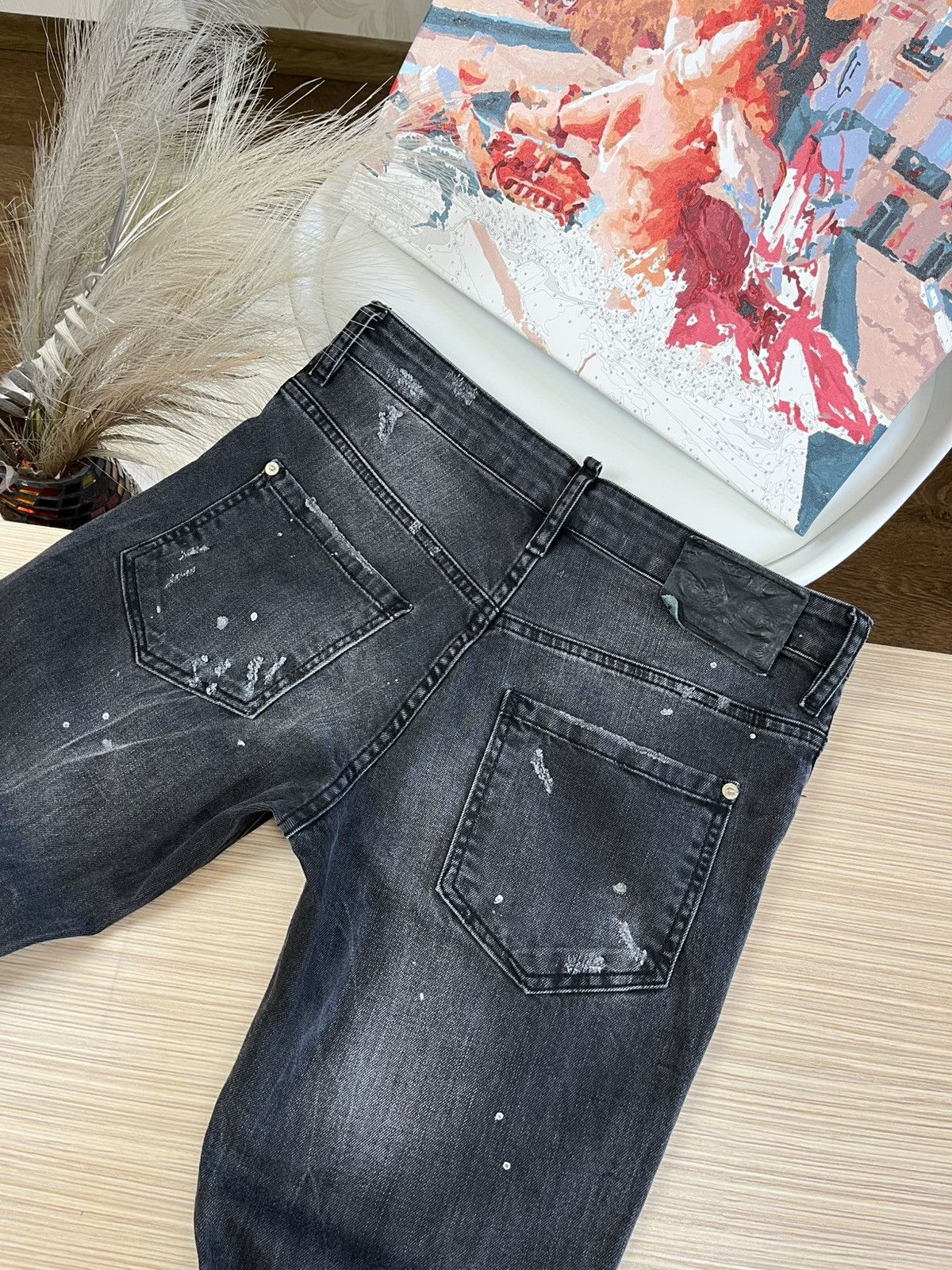 Dsquared2 Vintage Dsquared Jeans Big Logo Faded Flared Wide Distressed Size US 32 / EU 48 - 9 Thumbnail