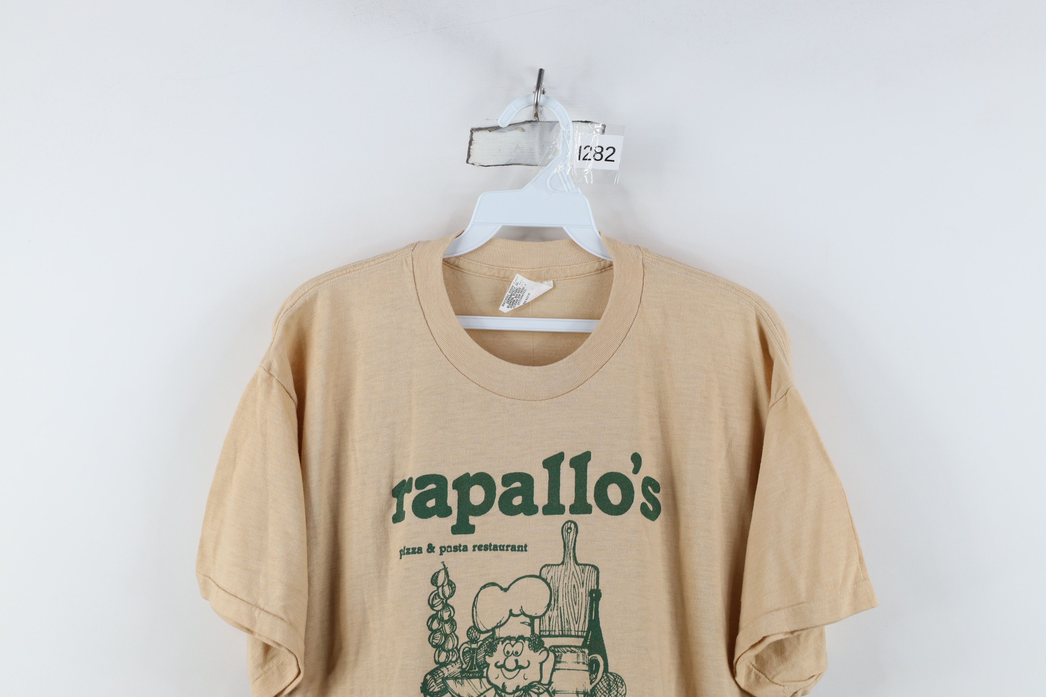 Vintage Vintage 80s Rapallos Pizza Pasta Restaurant Columbus T-Shirt Size US XL / EU 56 / 4 - 2 Thumbnail