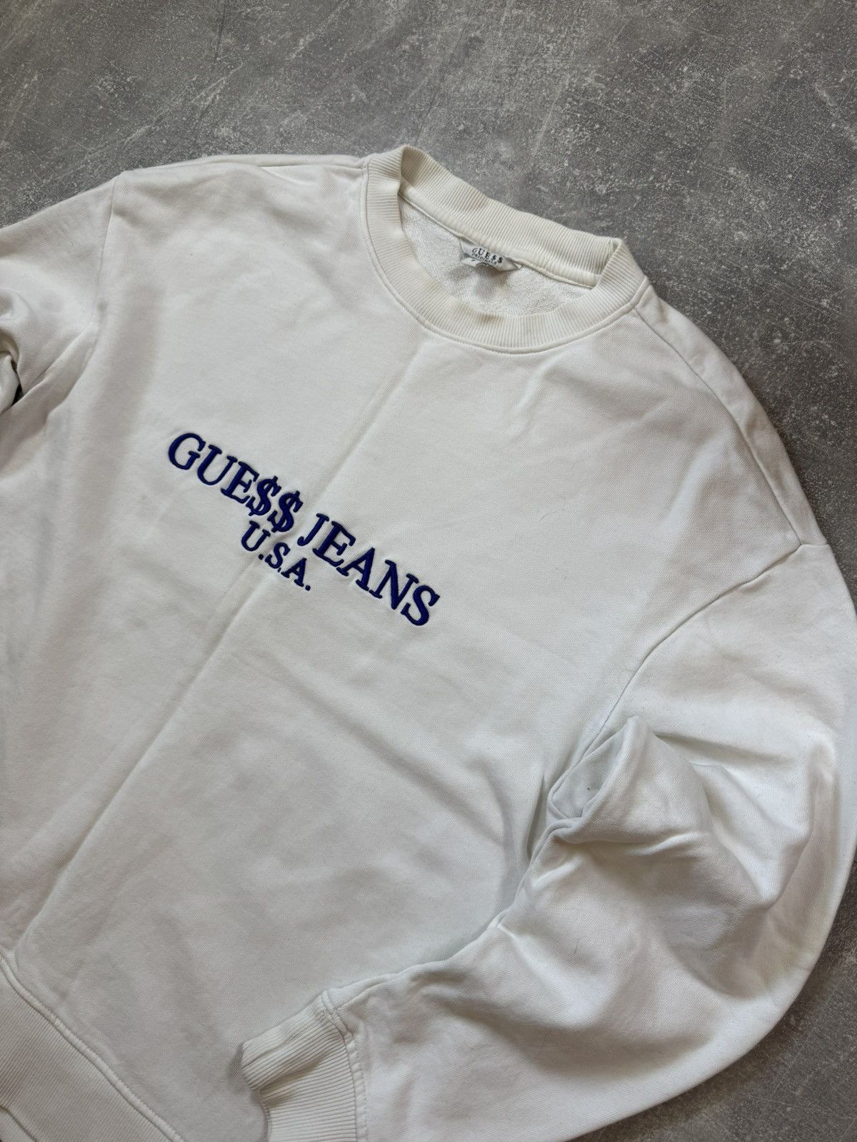 Vintage Vintage Guess USA Washed Jeans Big Logo Sweatshirt Size US S / EU 44-46 / 1 - 6 Thumbnail