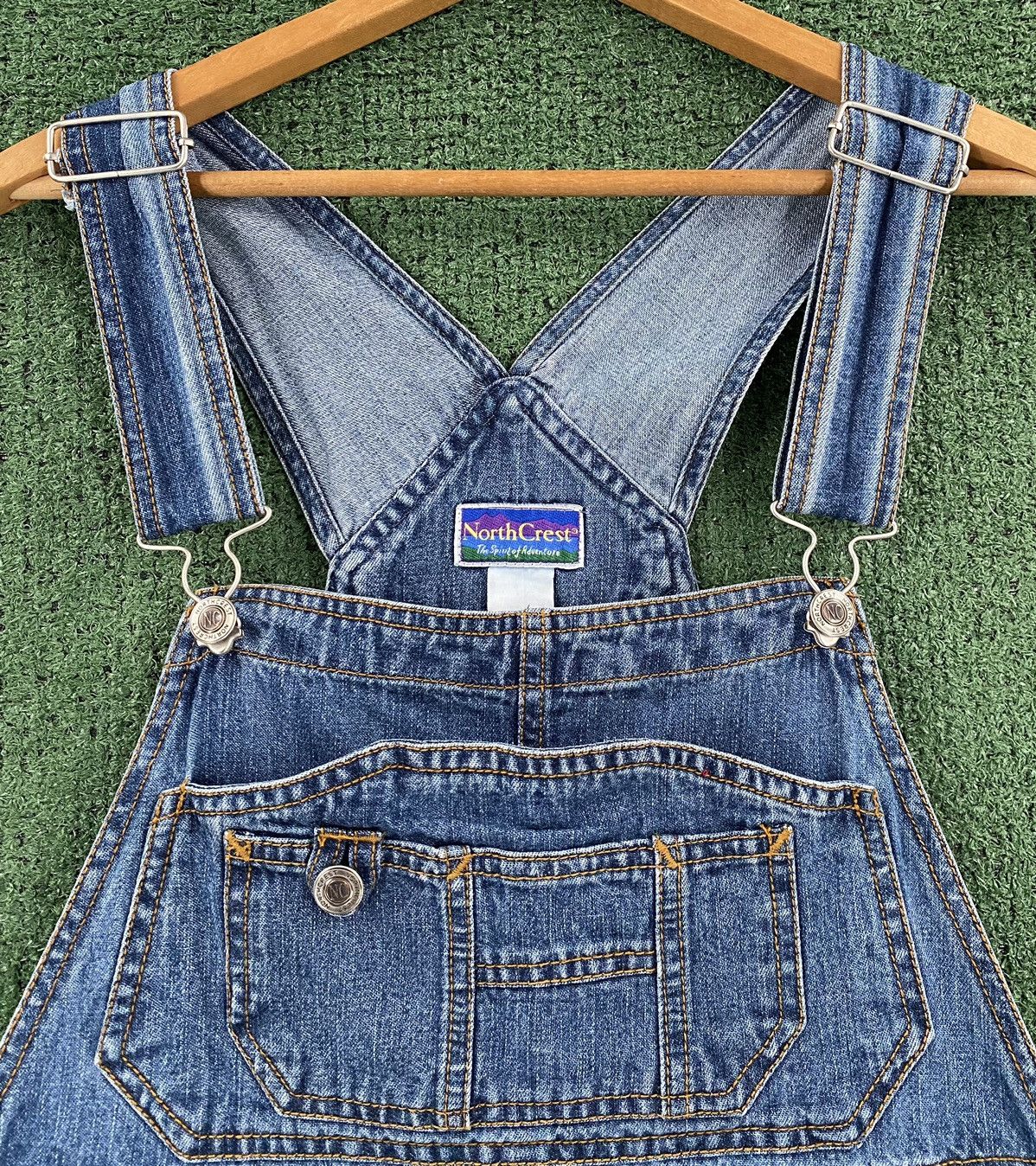 Vintage Vintage 90’s North Crest Denim Shortalls Womens 34” Waist Size 34" / US 12 / IT 48 - 3 Thumbnail