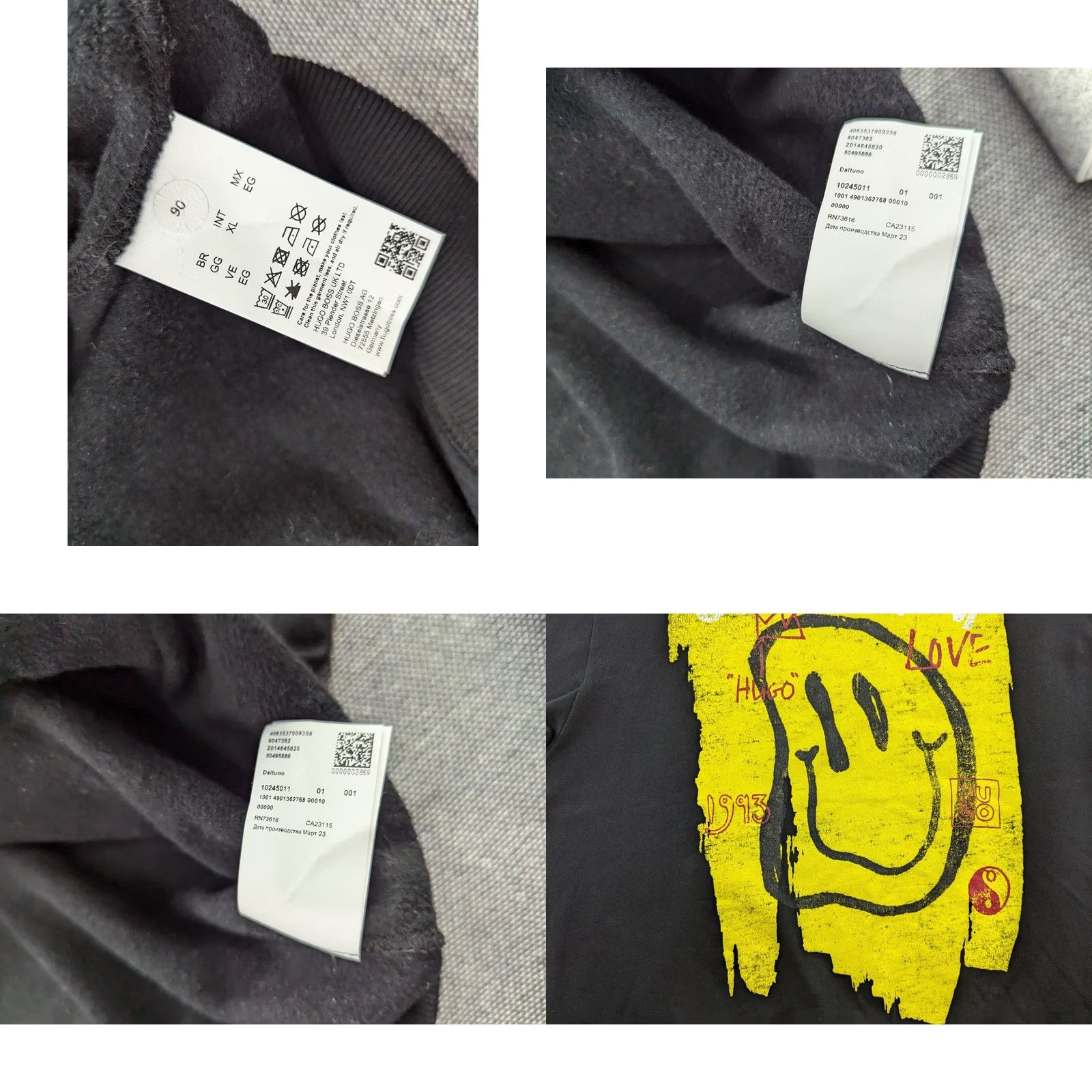 Hugo Boss HUGO BOSS Hoodie Mens XL Black Unity Sweatshirt Daltuno Smiley Pullover Hooded Crew Neck Sweatshirt Shirts Category: Hoodie Size US XL / EU 56 / 4 - 8 Thumbnail
