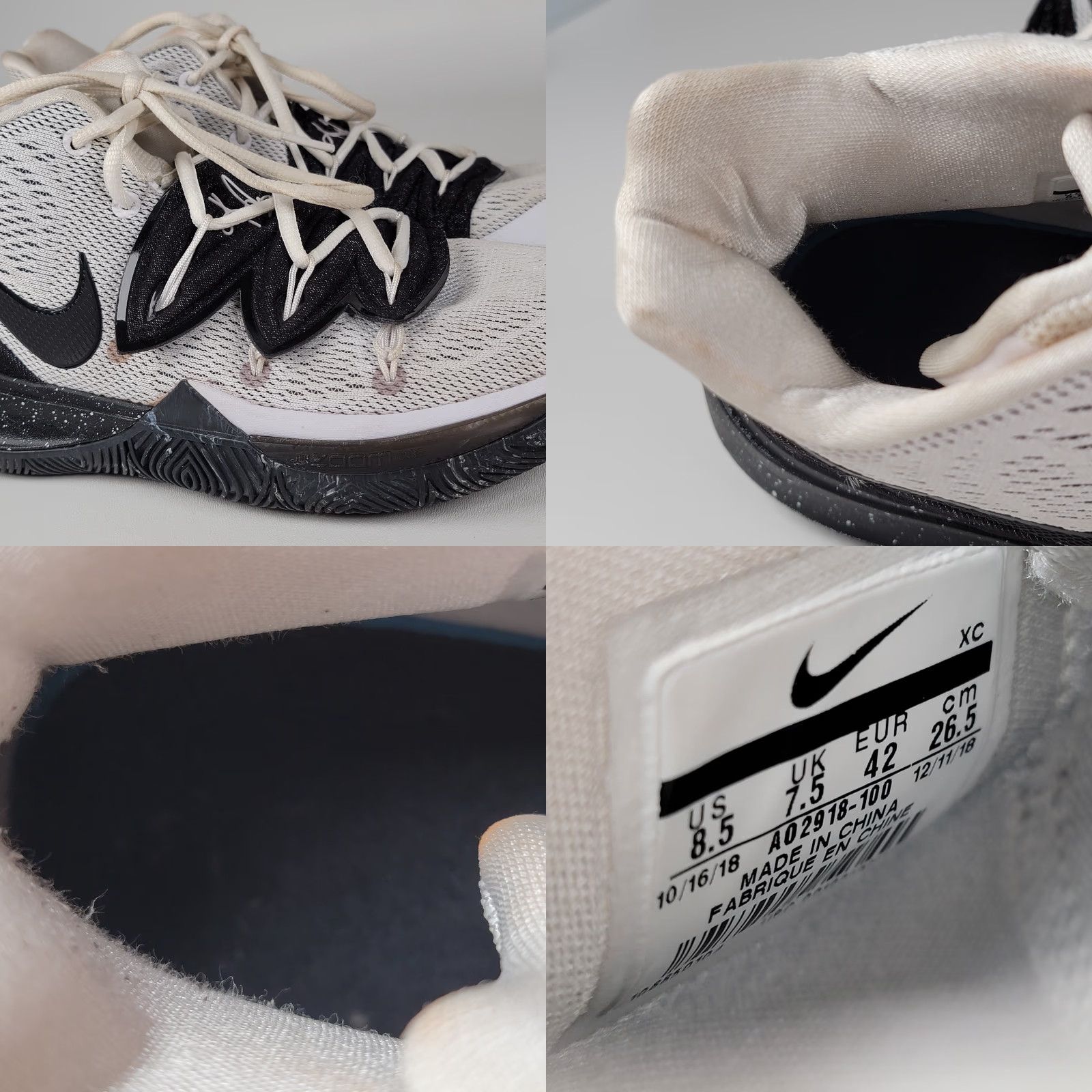 Nike Nike Kyrie 5 Cookies and Cream Mens 8.5 Sneakers AO2918-100 Nike Kyrie White 2018 Men Basketball Shoes Size ONE SIZE - 9 Thumbnail
