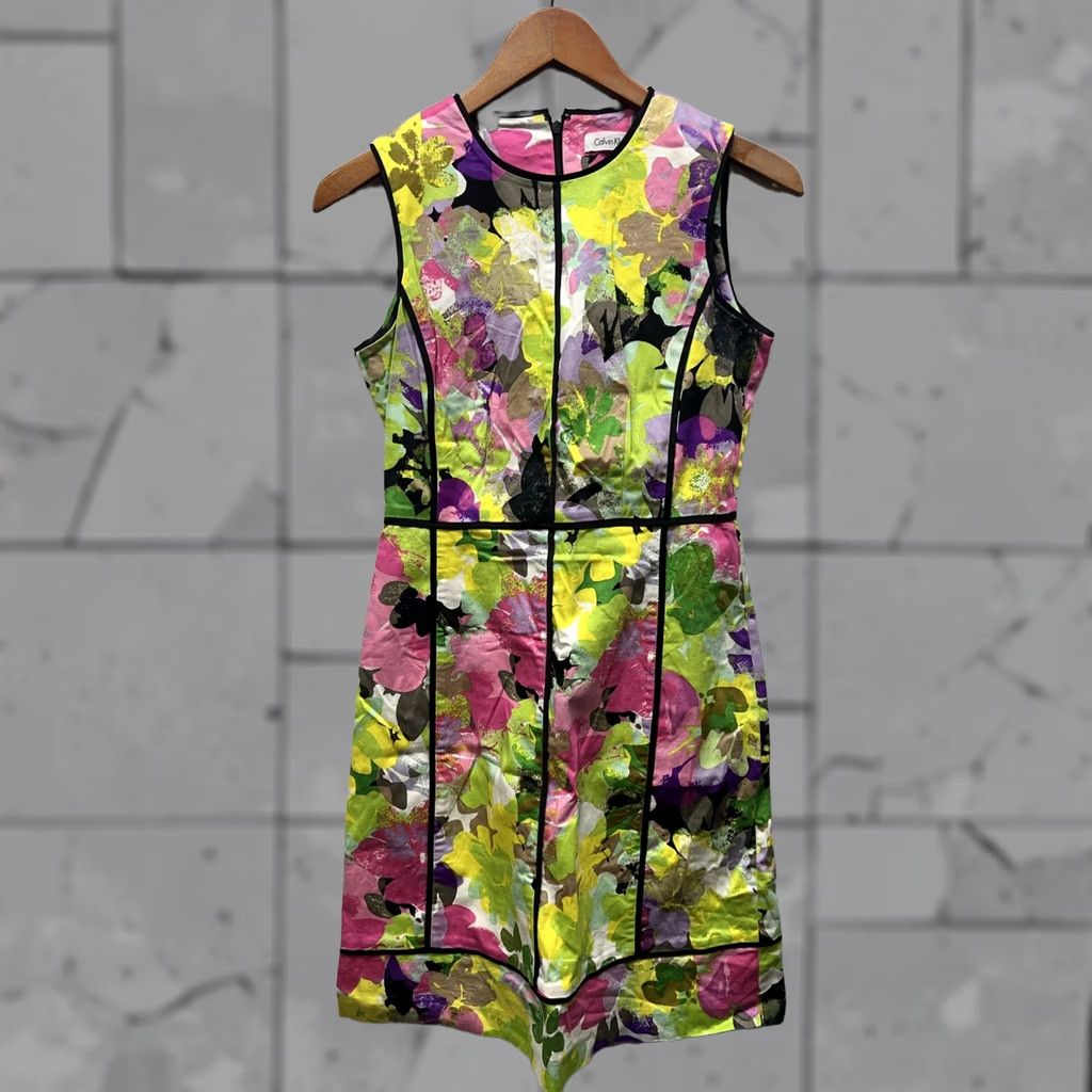 Calvin Klein Calvin Klein Multicolor Dress Womens Size 4 Knee Length Sheath Color Multicolor 4 Womens Size S / US 4 / IT 40 - 1 Thumbnail