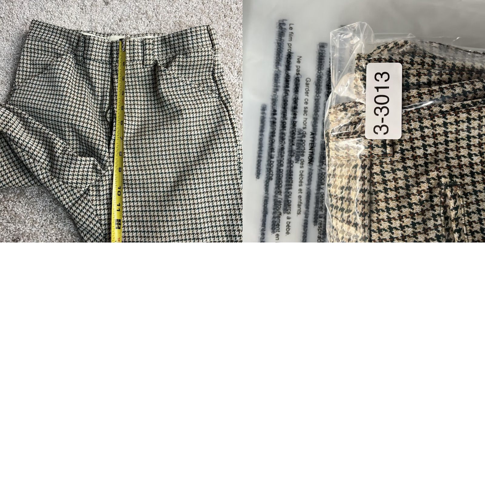 Vintage Vintage Dress Pants Womens 28 Beige Check Straight Leg Flat Front Twill Business Size 28" / US 6 / IT 42 - 9 Thumbnail