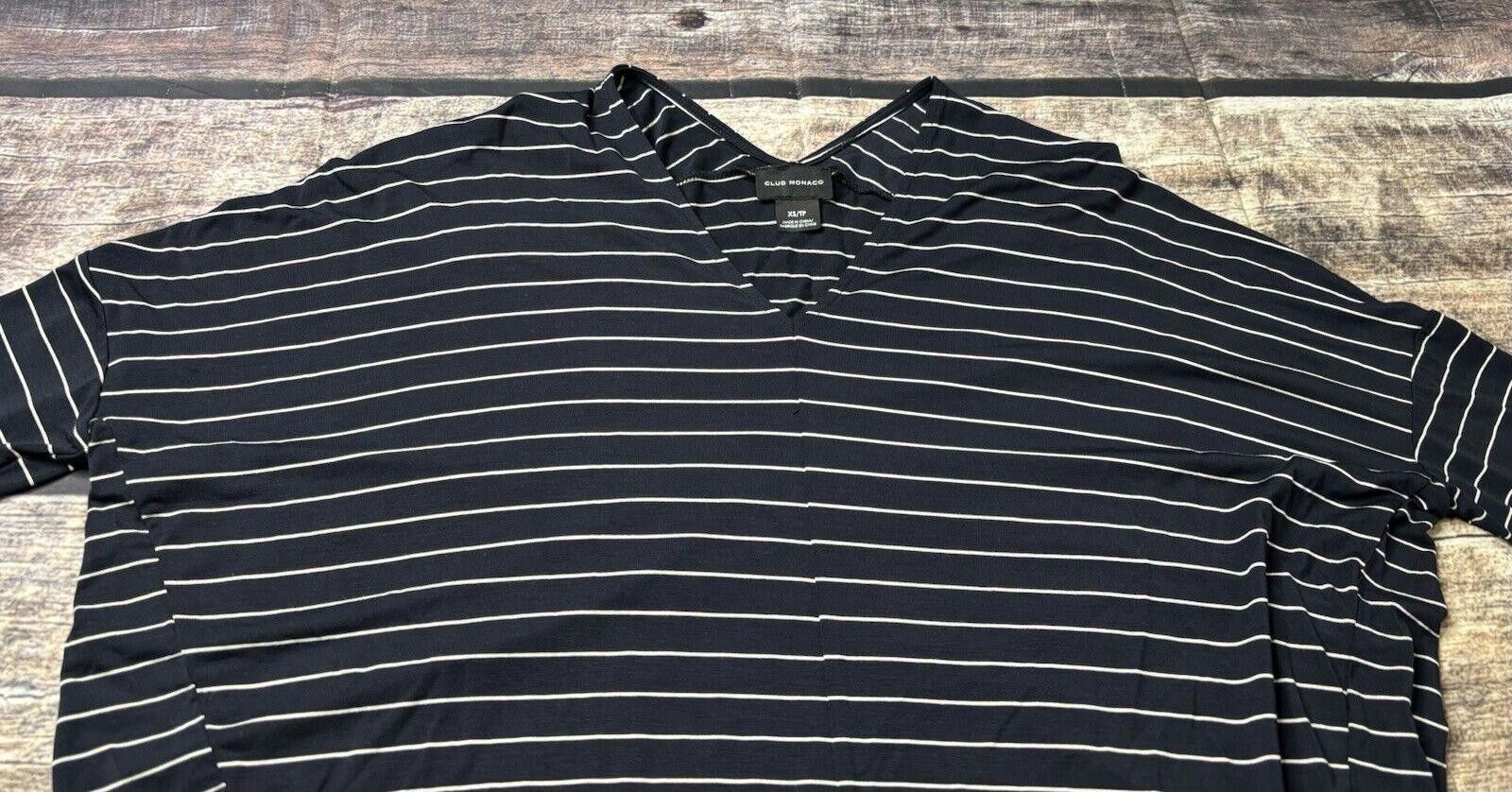 Club Monaco Club Monaco Blouse Top Women's XS Oversized Striped Stretch Size XS / US 0-2 / IT 36-38 - 4 Thumbnail