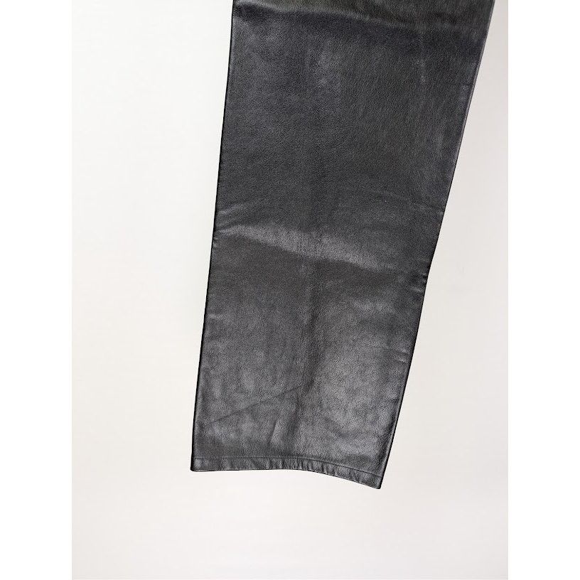 Balenciaga o1rshd1 Soft Matte Leather Medium Fit Pants in Black Size US 32 / EU 48 - 13 Thumbnail