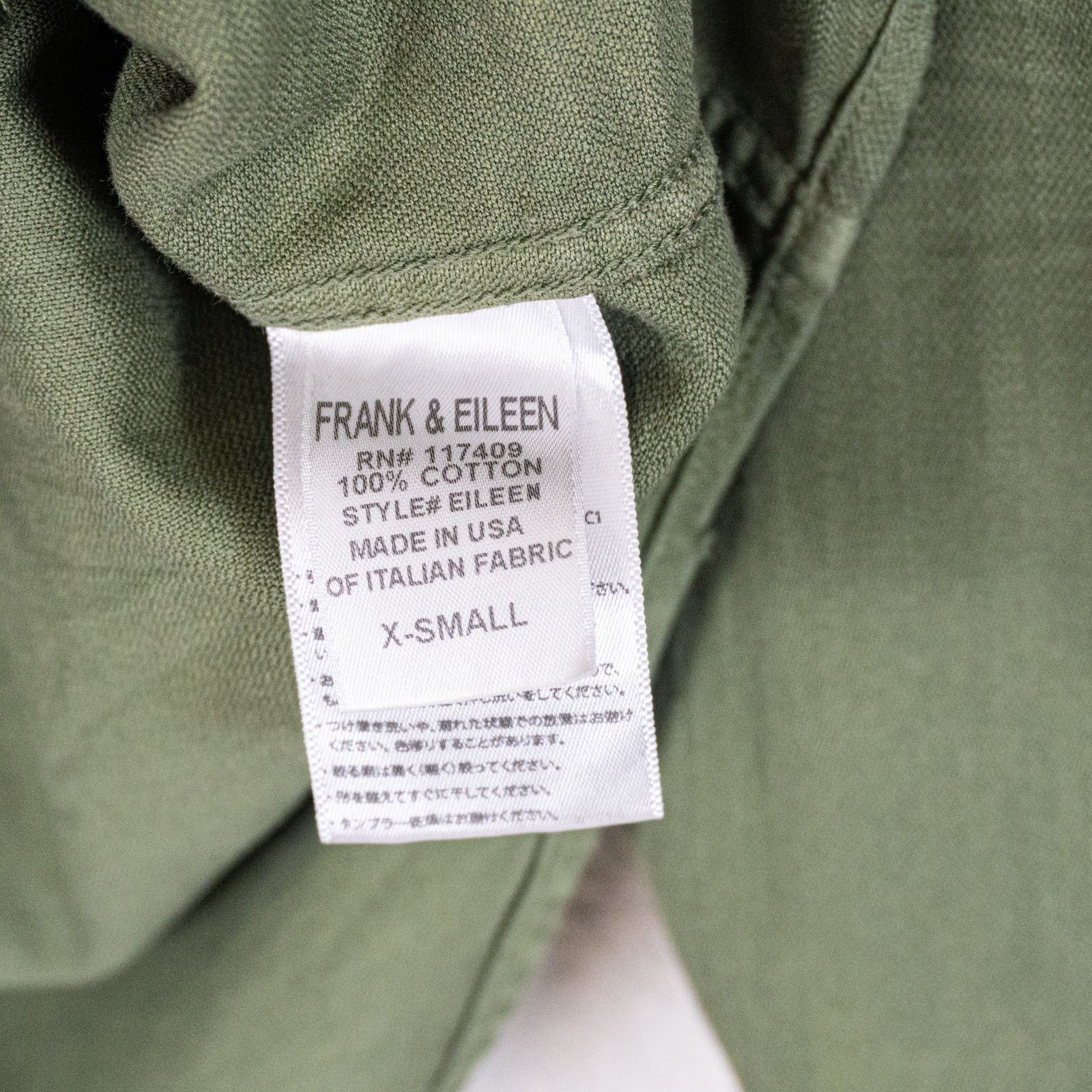 Frank & Eileen Frank & Eileen Distressed EILEEN Shirt Green Italian Cotton Size XS / US 0-2 / IT 36-38 - 9 Thumbnail