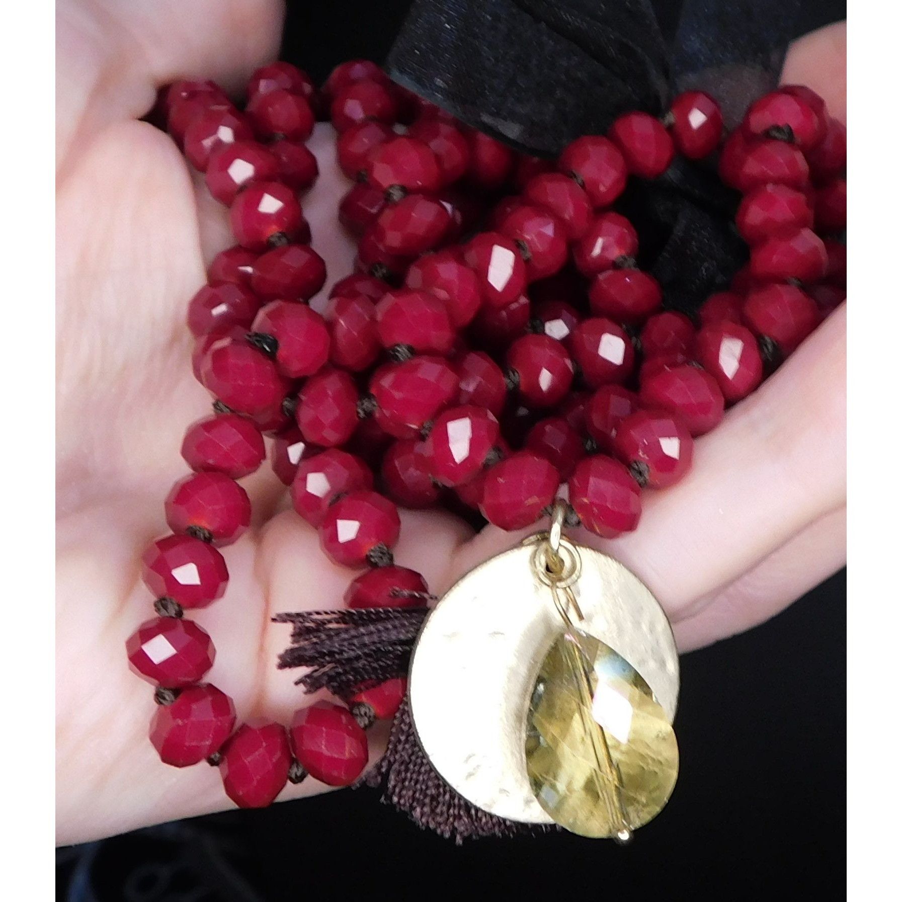 Other Burgundy Bohemian Glass Beaded Necklaces (Set of 2) Size ONE SIZE - 4 Thumbnail