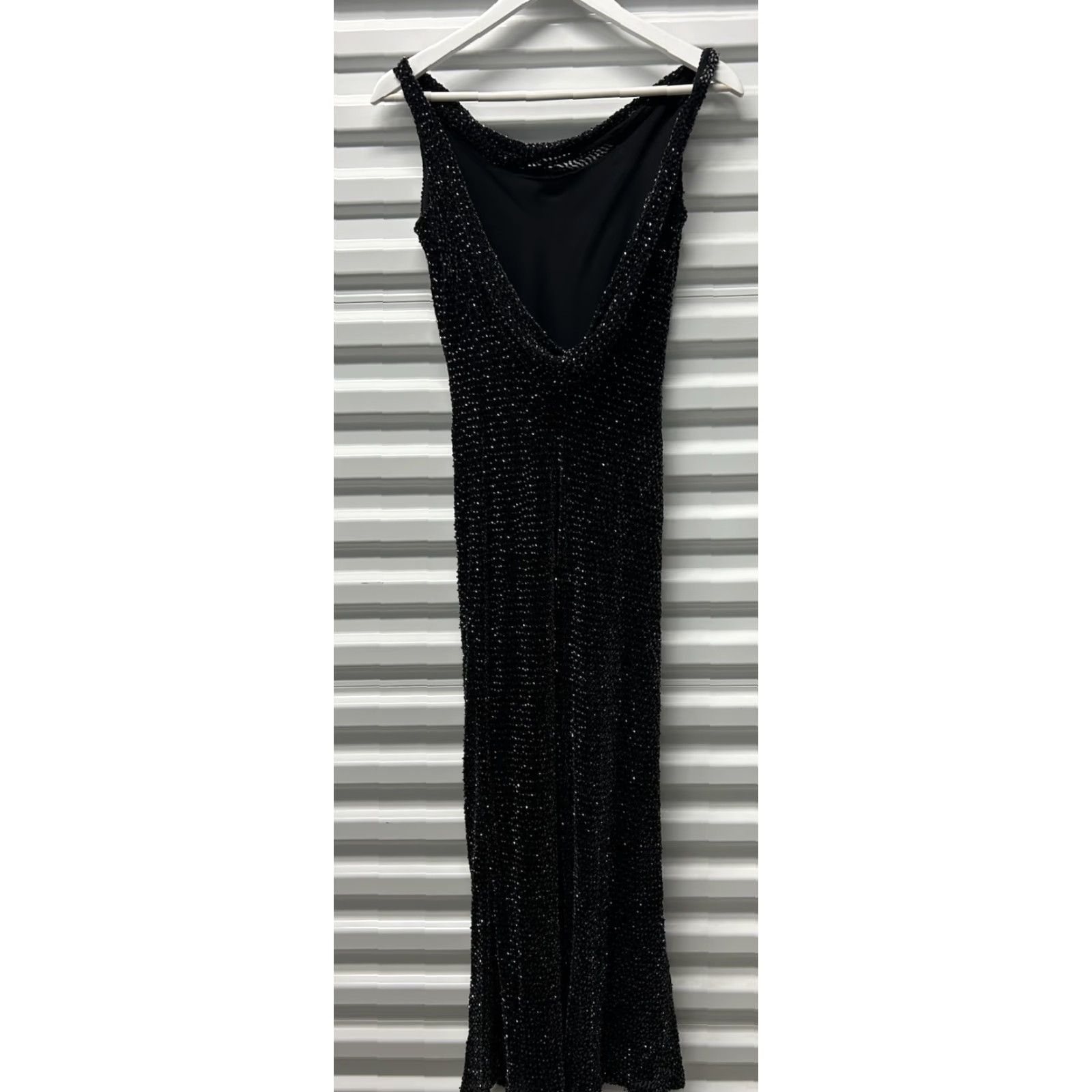 Vintage Women Barbara Katz Designer Gunmetal Sequin Formal Gown LongDress Size 6 Sequin Accents Ball Gown Long Sleeve Vintage Size M / US 6-8 / IT 42-44 - 2 Thumbnail