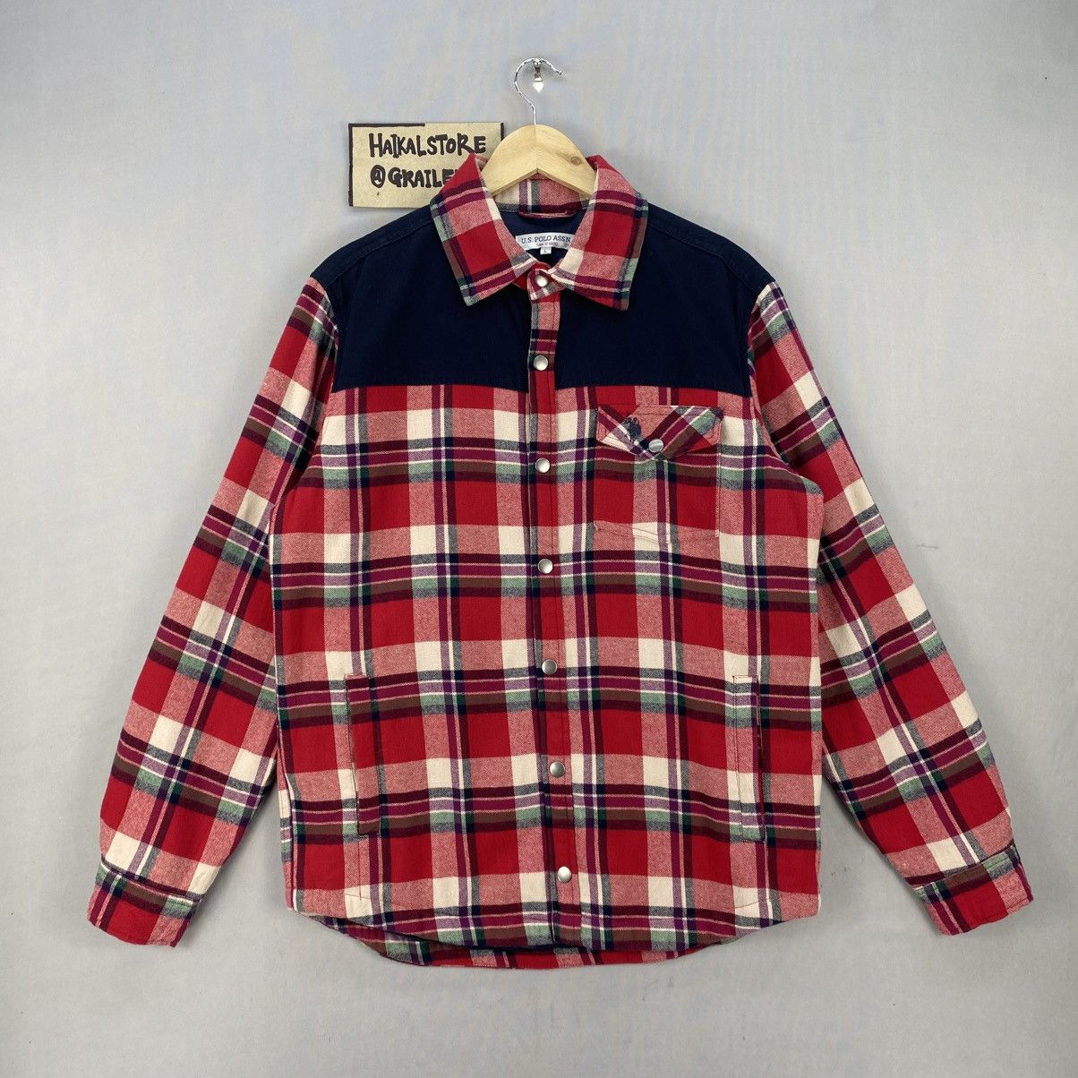 Flannel U.S Polo Assn Plaid-Check Flannel Light Jacket Size US L / EU 52-54 / 3 - 1 Thumbnail
