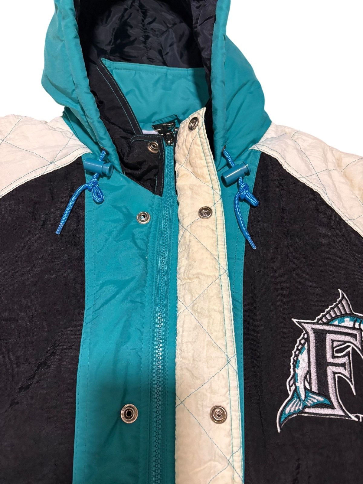 Starter Vintage 90s Florida Marlins Starter Puffer Jacket Mens L Size US L / EU 52-54 / 3 - 5 Thumbnail