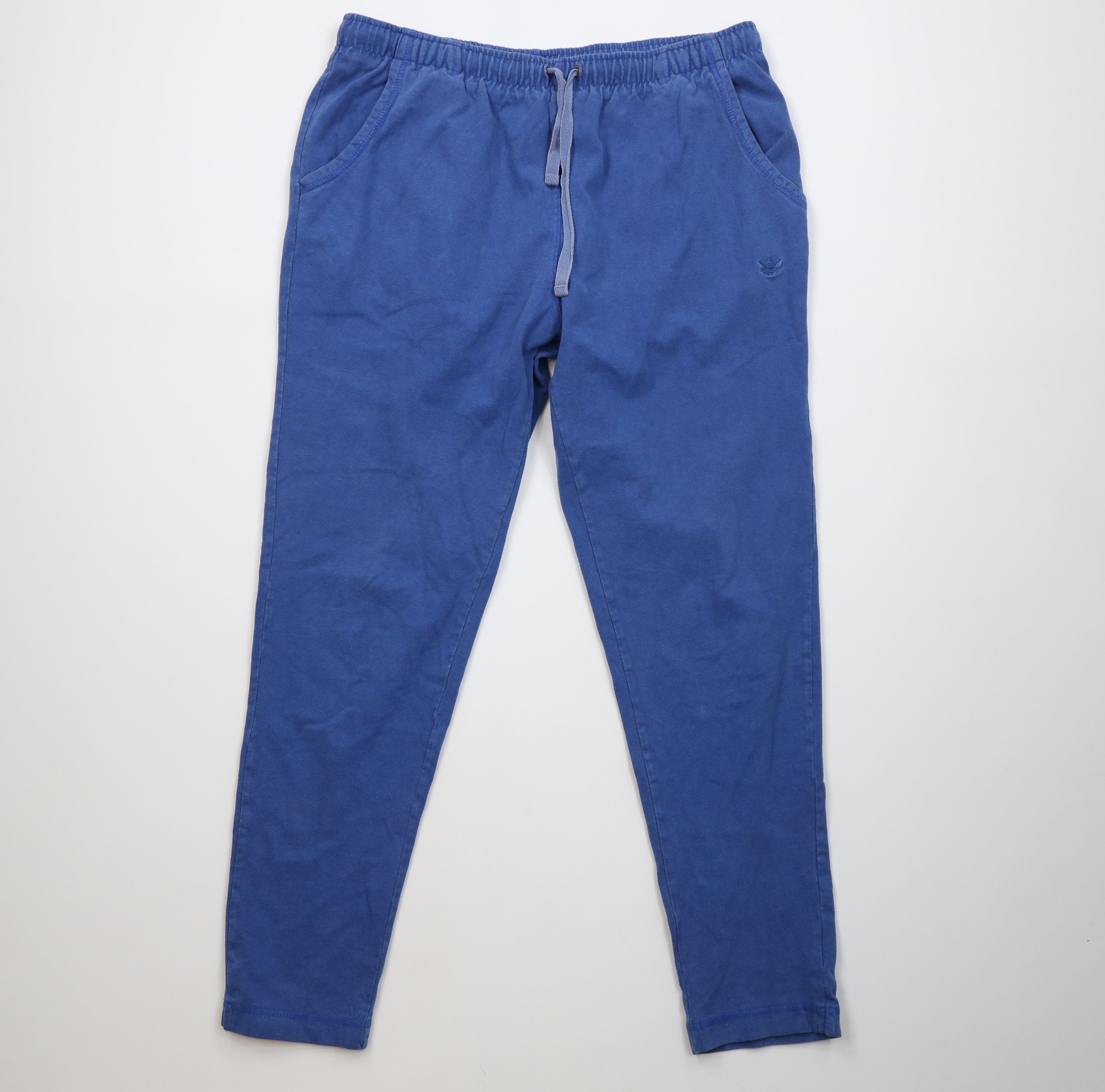 Adidas Vintage 90s Adidas Cotton Ribbed Knit Sweatpants Pants Blue Size US 32 / EU 48 - 1 Thumbnail