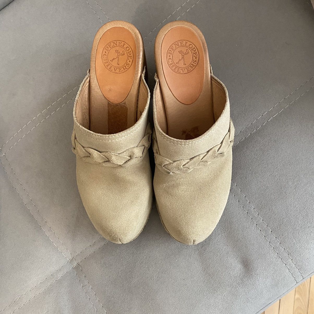 Vintage Vintage Swedish Style Wooden Heeled Mules Y2K Size US 8 / IT 38 - 3 Thumbnail