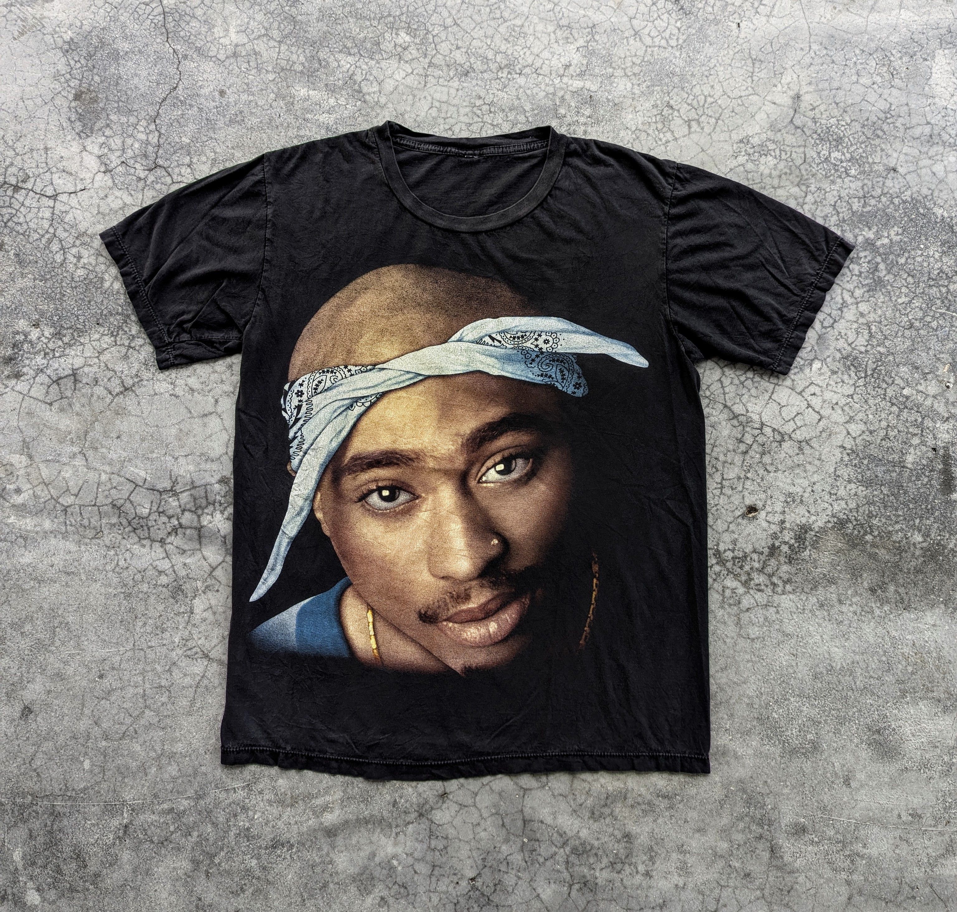 Rap Tees Vintage 90's Tupac Shakur Big Face Bootleg Brazil Tshirt Size US L / EU 52-54 / 3 - 1 Thumbnail