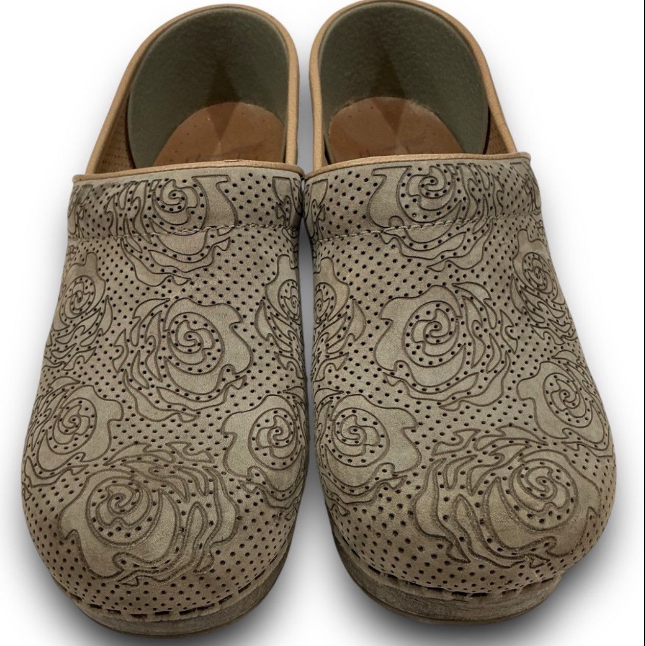 Dansko Dansko Professional Floral Nubuck Sage Nursing Clogs Slip On Size US 8.5 / IT 38.5 - 11 Thumbnail