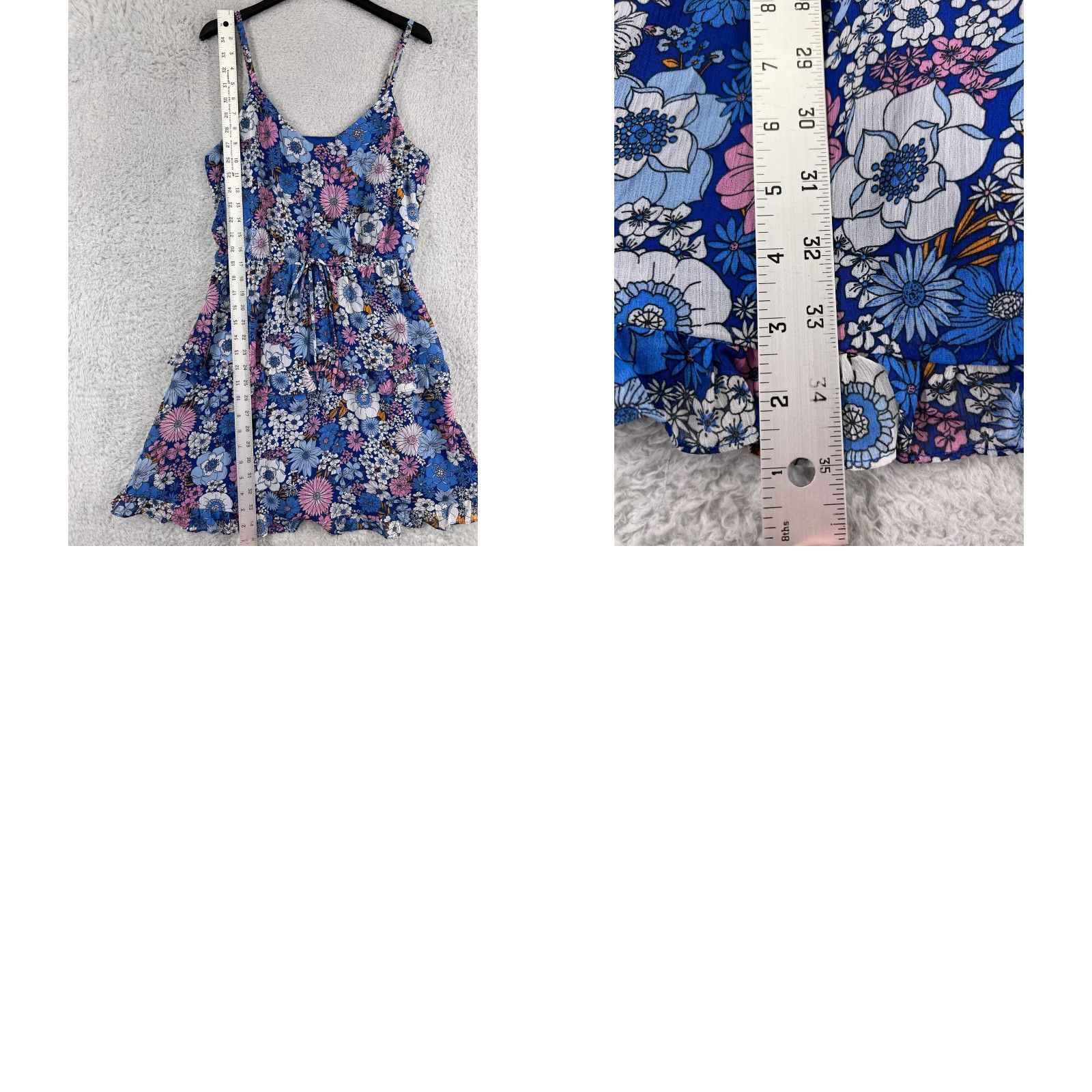 Vintage The General Good Dress Womens Small Blue Floral Spaghetti Strap Halter Top Size S / US 4 / IT 40 - 9 Thumbnail