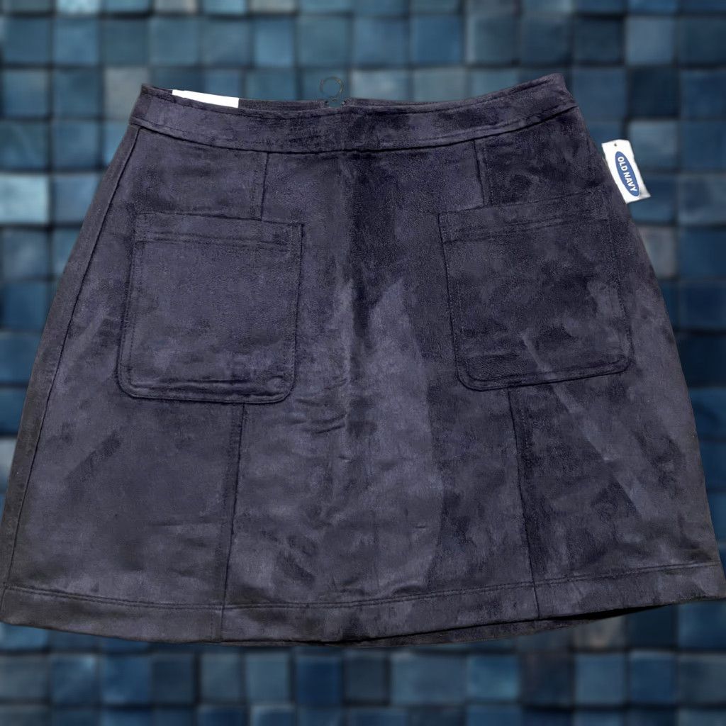 Old Navy NWT Old Navy Womens Skirt Black Velvet Mini Pockets Zip Front Size 4 4 Short XS? Size 27" / US 4 / IT 40 - 1 Thumbnail