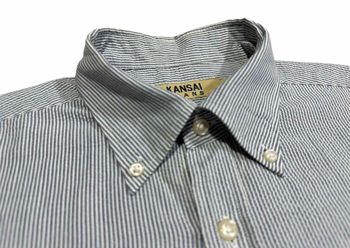 Japanese Brand 🔥Rare Vintage Kansai Yamamoto Striped Shirt Short Sleeve Size US L / EU 52-54 / 3 - 3 Thumbnail