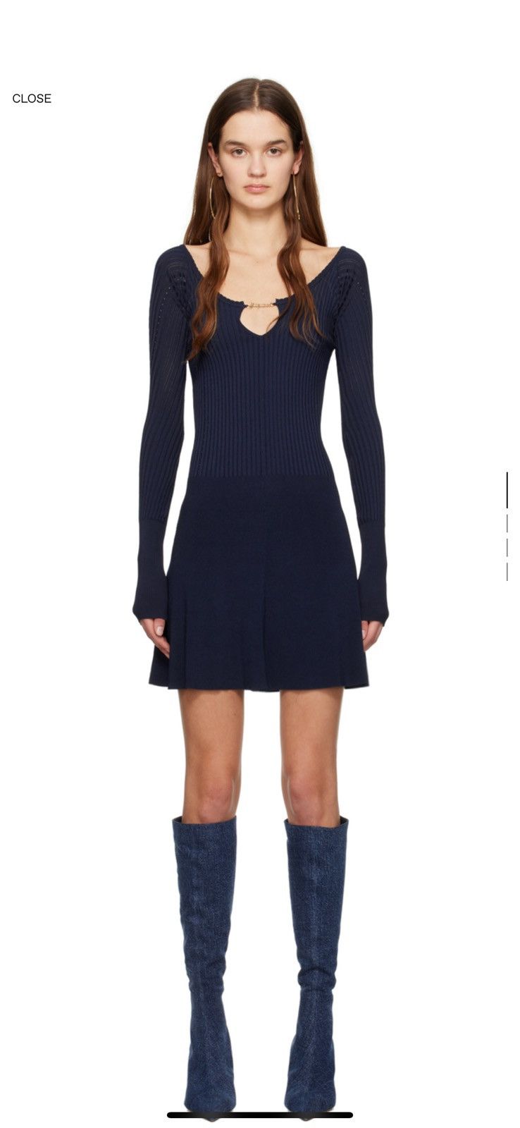 Jacquemus Navy 'La mini robe Pralu' Minidress Size M / US 6-8 / IT 42-44 - 1 Thumbnail