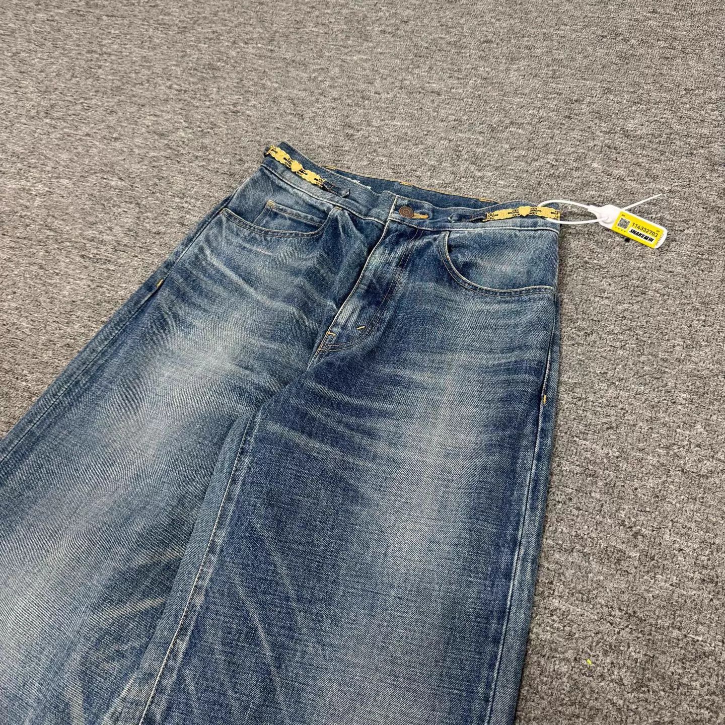 Celine Celine Arc Heart Metallic Chain Washed WideLeg Jeans 29 99N Size 29" - 3 Thumbnail