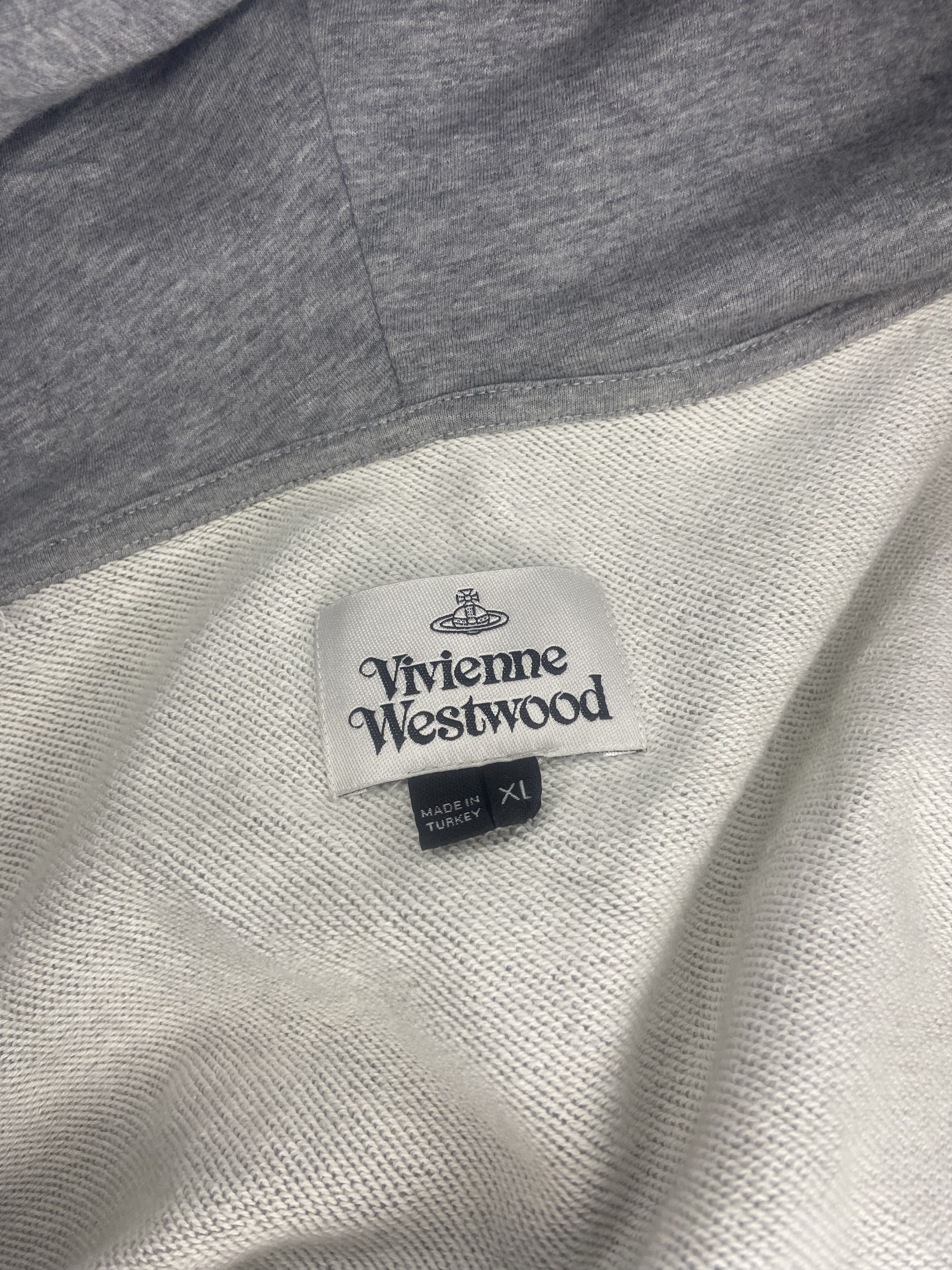 Vivienne Westwood Vivienne Westwood Zip up hoodie gray and white striped Size US XL / EU 56 / 4 - 2 Thumbnail