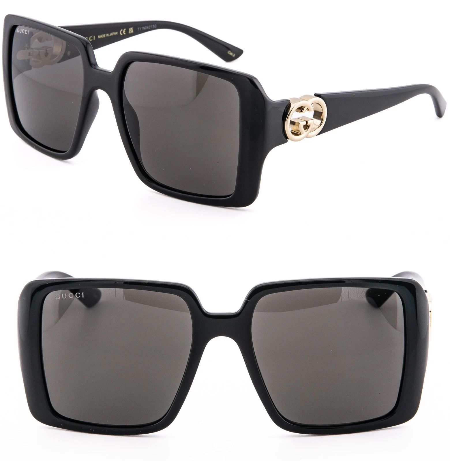 Gucci GUCCI GG1692S Black Geometric 1692 GG Fashion Sunglasses 001 Size ONE SIZE - 1 Thumbnail