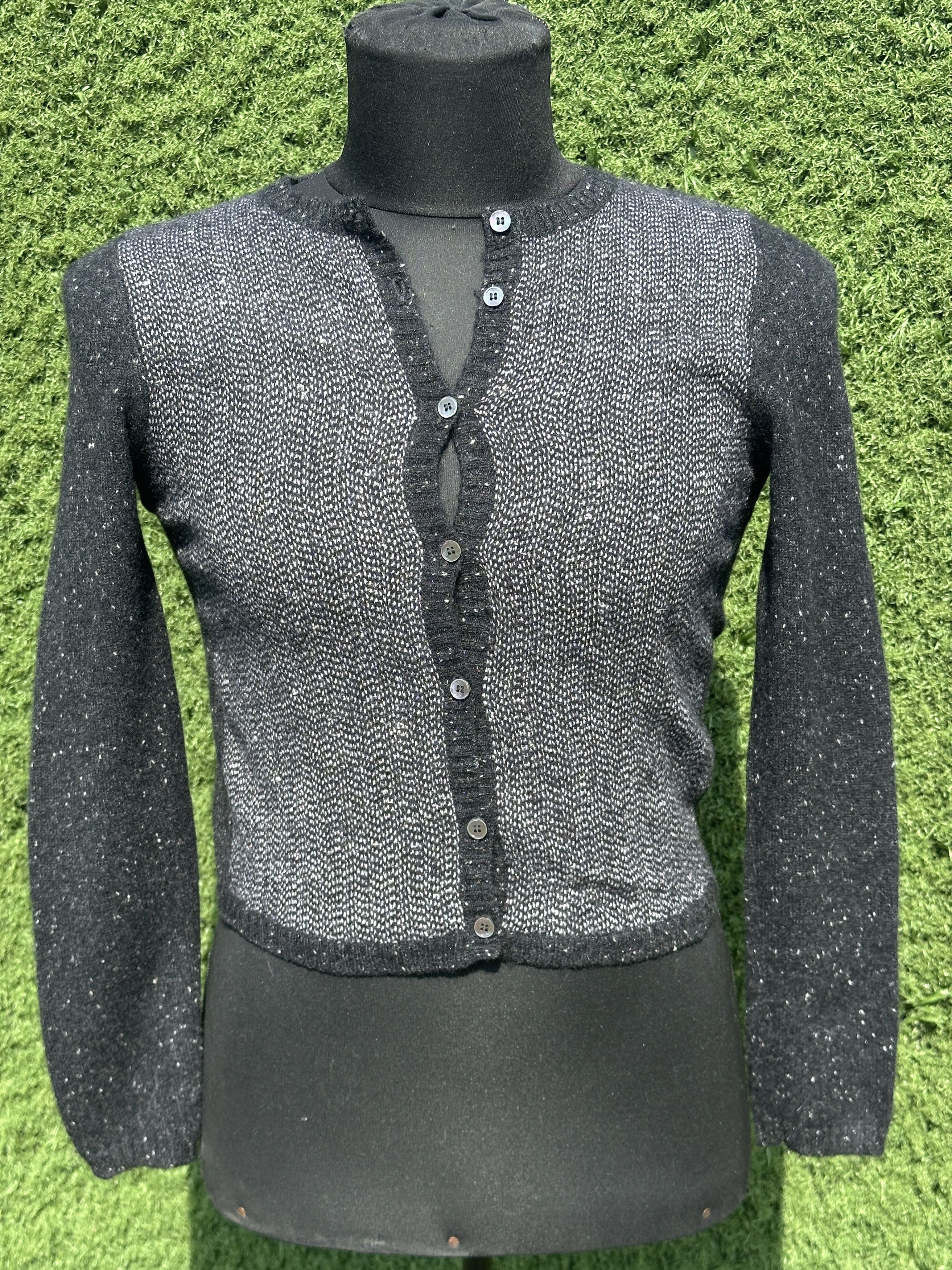 Brunello Cucinelli Brunello Cucinelli Cashmere Cropped Cardigan S Black Knit Size S / US 4 / IT 40 - 1 Thumbnail