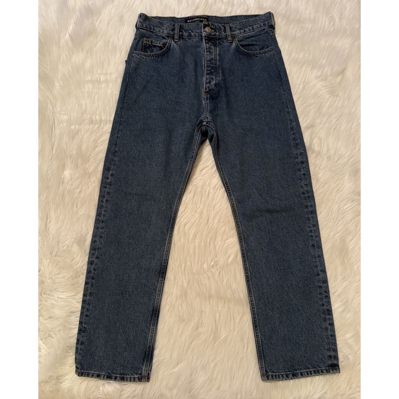 Balenciaga Balenciaga Slim Fit Denim Jeans Indigo Blue 32 Size US 32 / EU 48 - 1 Thumbnail