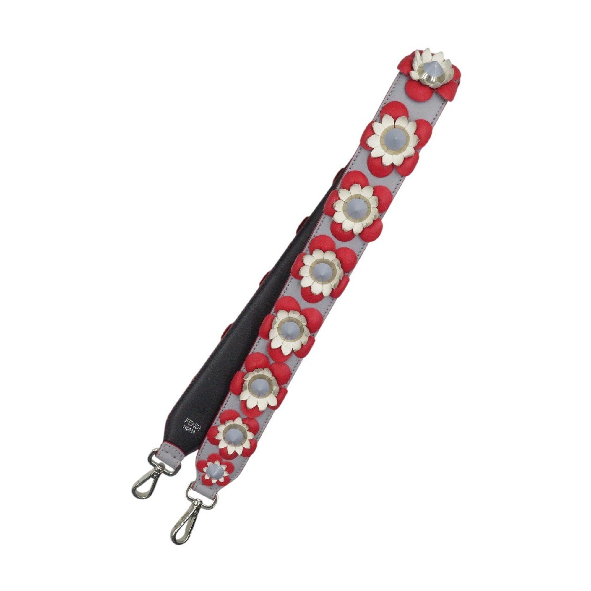 Fendi Fendi Strap You Floral Leather Shoulder in Red, Gray, and White (1664) Size ONE SIZE - 1 Thumbnail