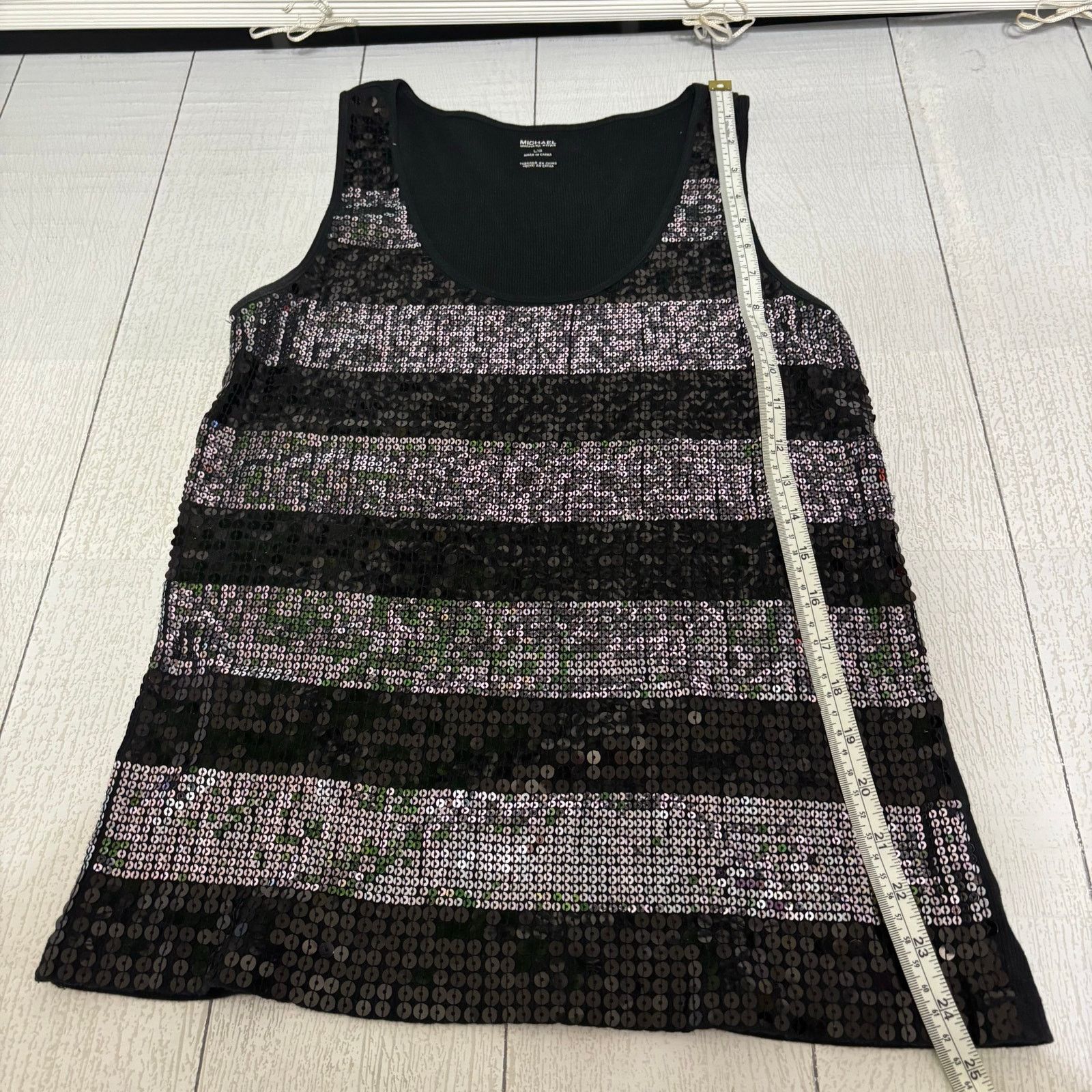 Other MICHAEL Michael Kors Black Knit Sequined Tank Top Size Large Size L / US 10 / IT 46 - 6 Thumbnail