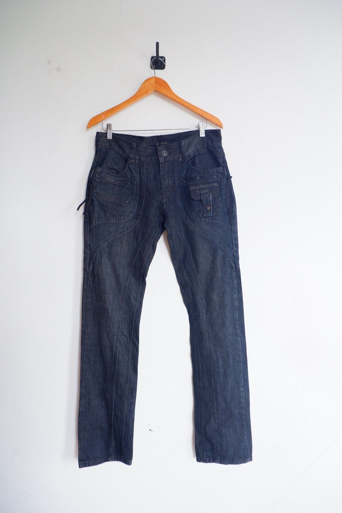 Tornado Mart Vintage Black Crobon Curved Jeans Size US 33 - 1 Thumbnail