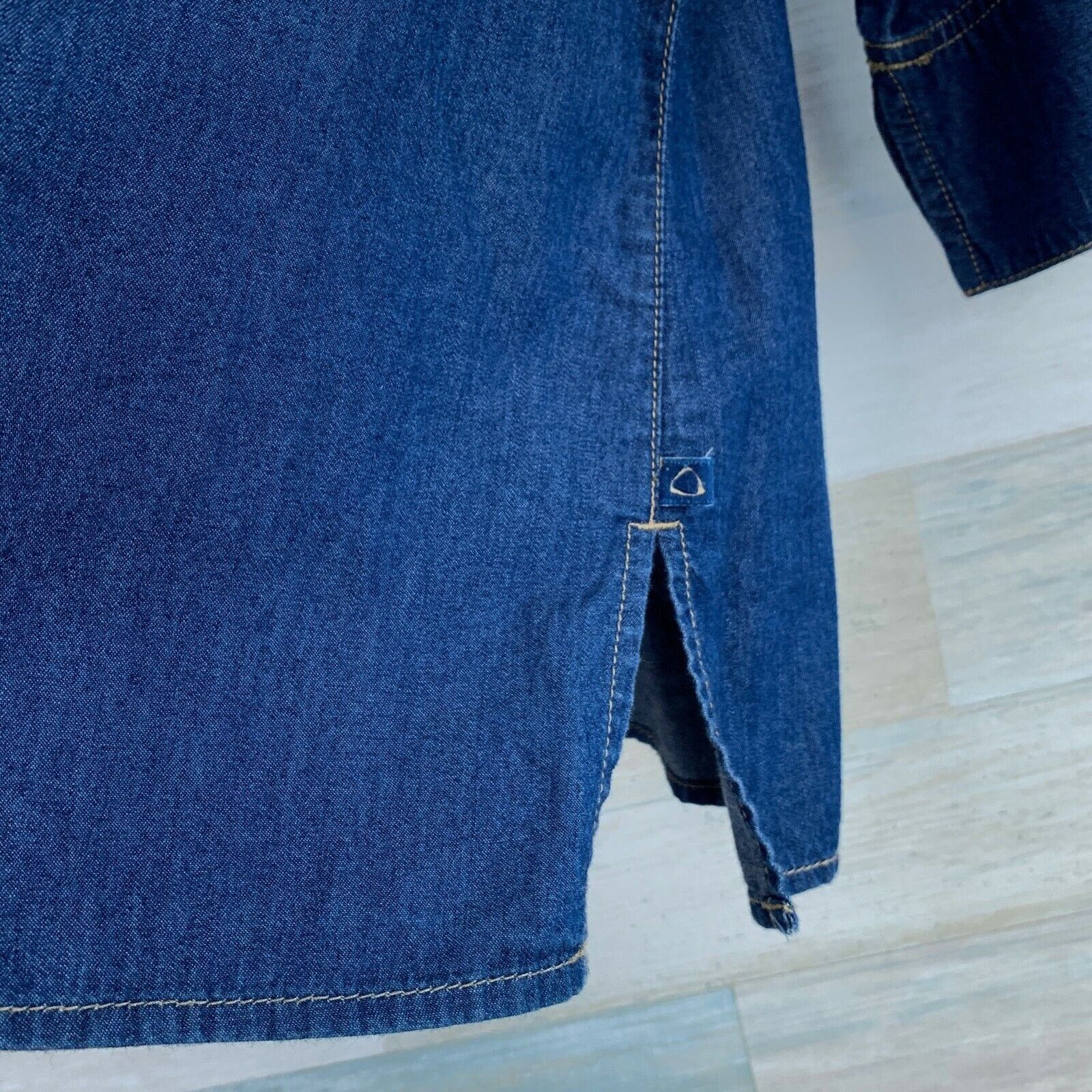 Other Liz Claiborne Western Denim Shirt Blue Prairie Womens M Size M / US 6-8 / IT 42-44 - 3 Thumbnail