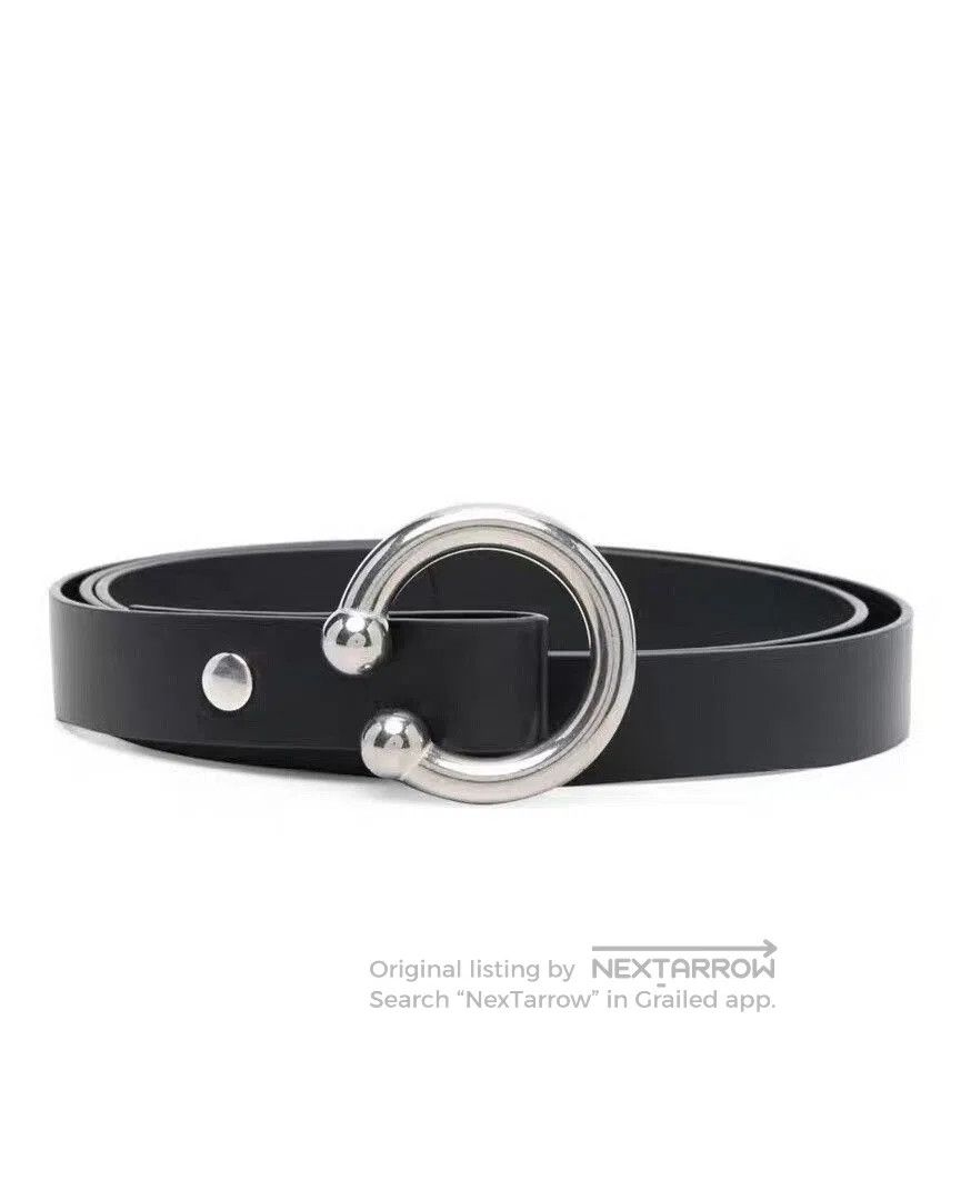 Random Identities black leather ring belt for versatile styling. Size ONE SIZE - 1 Thumbnail