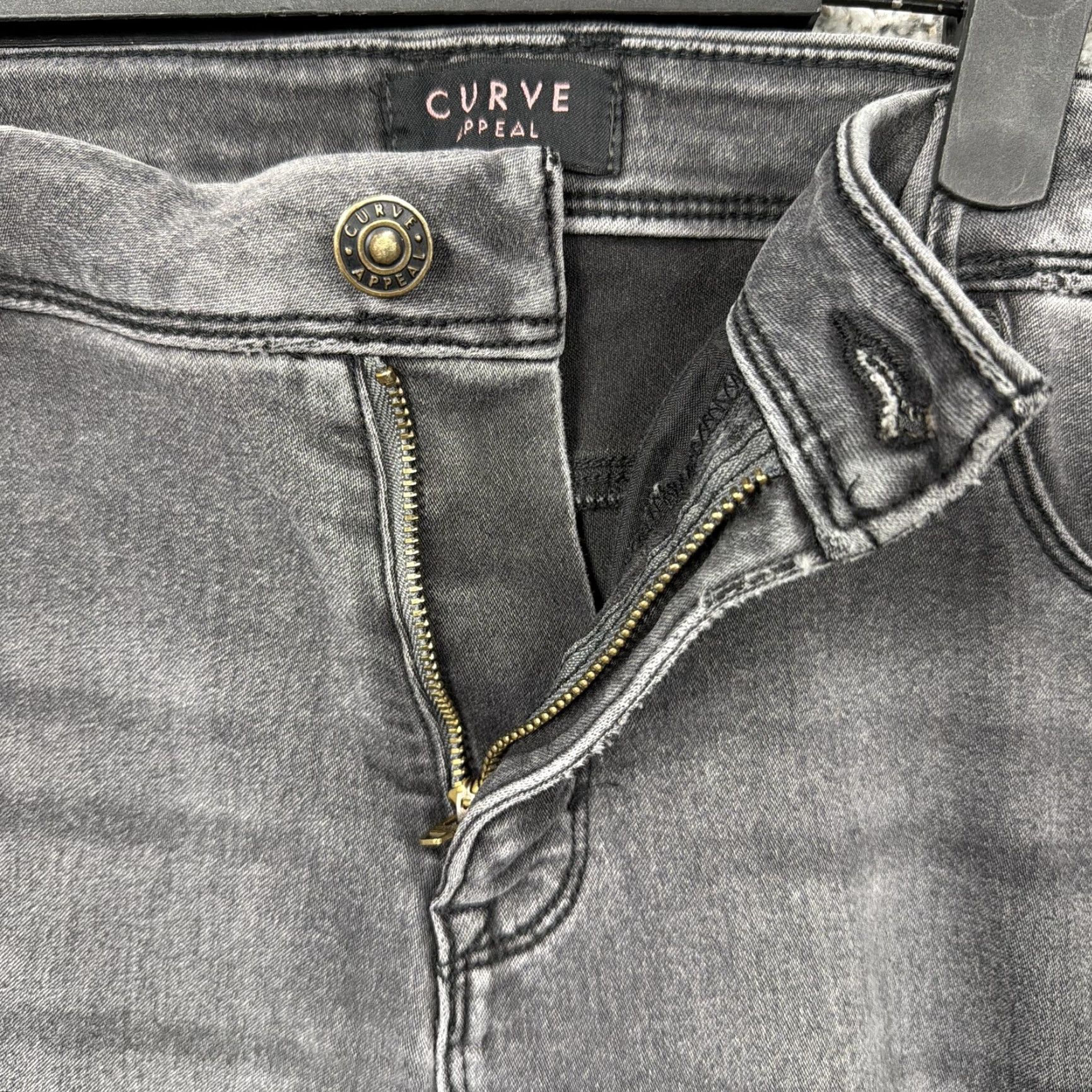 Vintage VINTAGE Curve Appeal Minimalist Jegging Jeans Womens 12/31 34x25 Charcoal Denim Grunge Size 34" / US 12 / IT 48 - 6 Thumbnail