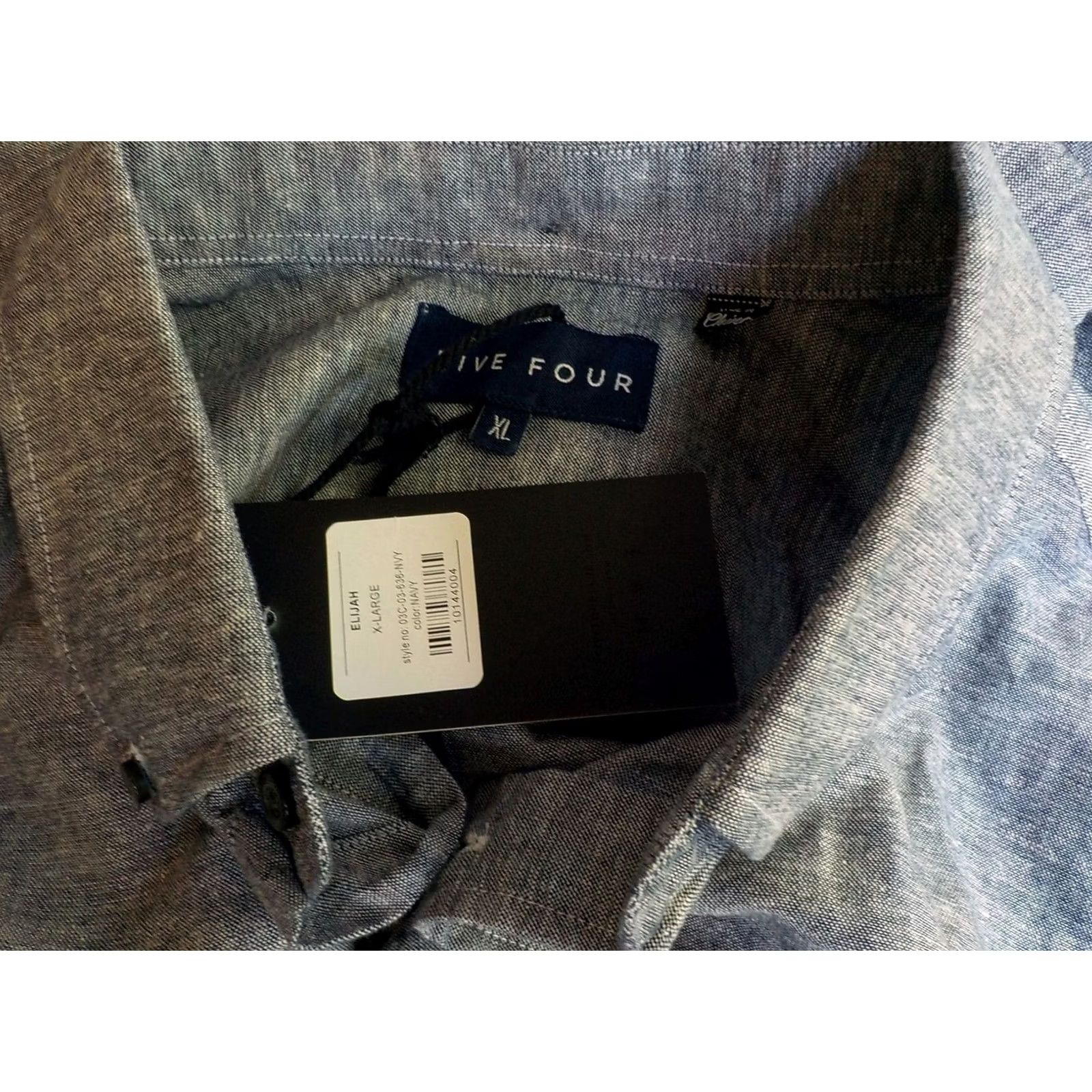 Vintage VINTAGE FIVE FOUR Elijah LS Button Down Shirt Blue Linen/Cotton XL NWT Size US XL / EU 56 / 4 - 4 Thumbnail
