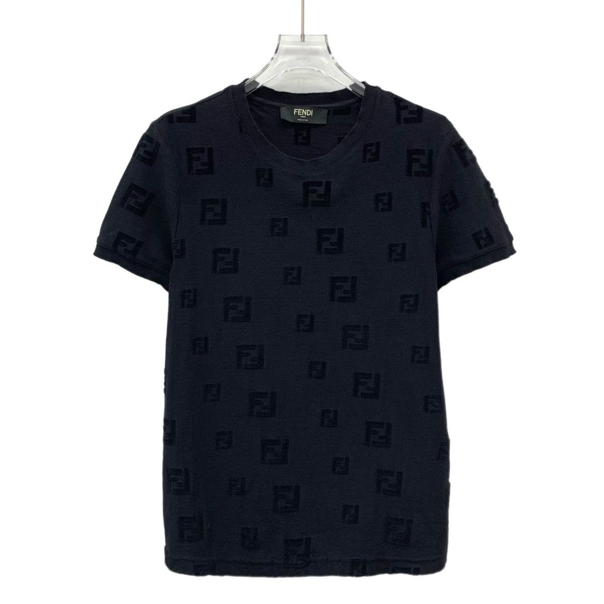 Fendi Fendi Black Classic Flocked Short Sleeve T-shirt K26WX Size XS / US 0-2 / IT 36-38 - 1 Thumbnail
