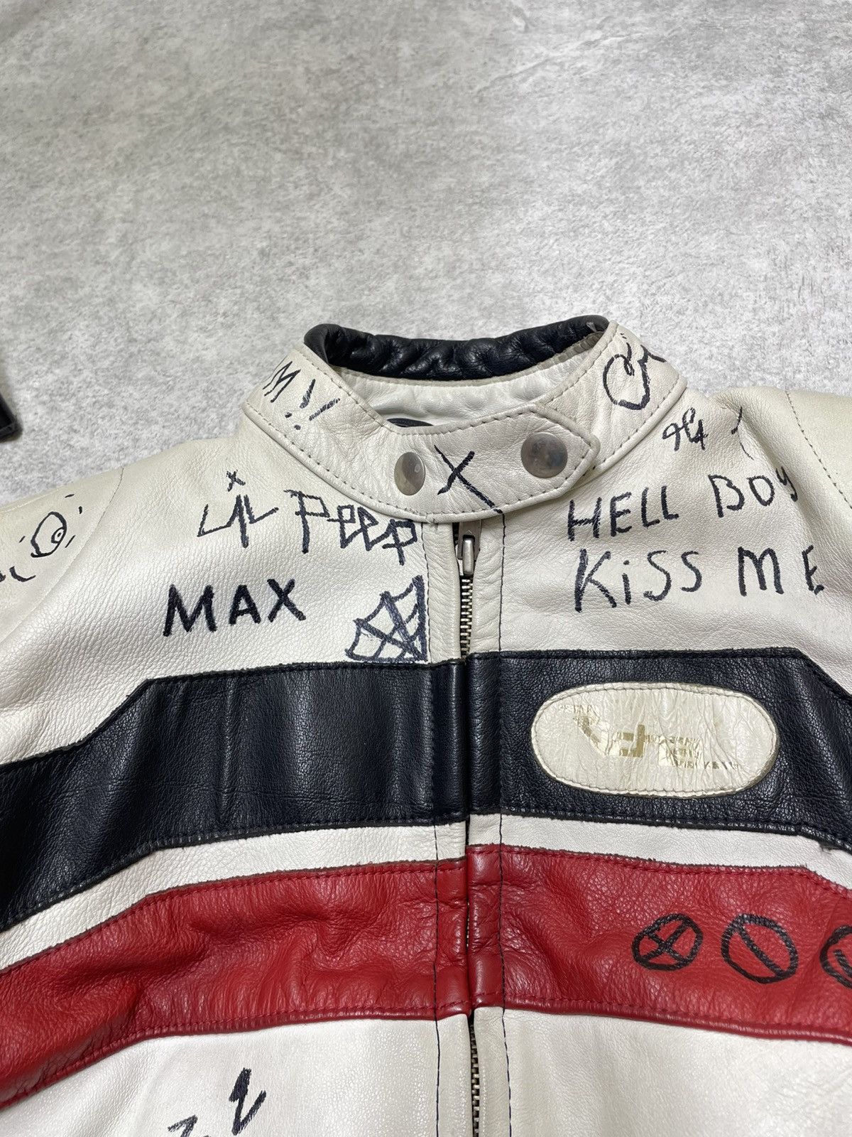 NASCAR Y2K Japan Custom Lil Peep Leather Moto Jacket Size US M / EU 48-50 / 2 - 7 Thumbnail