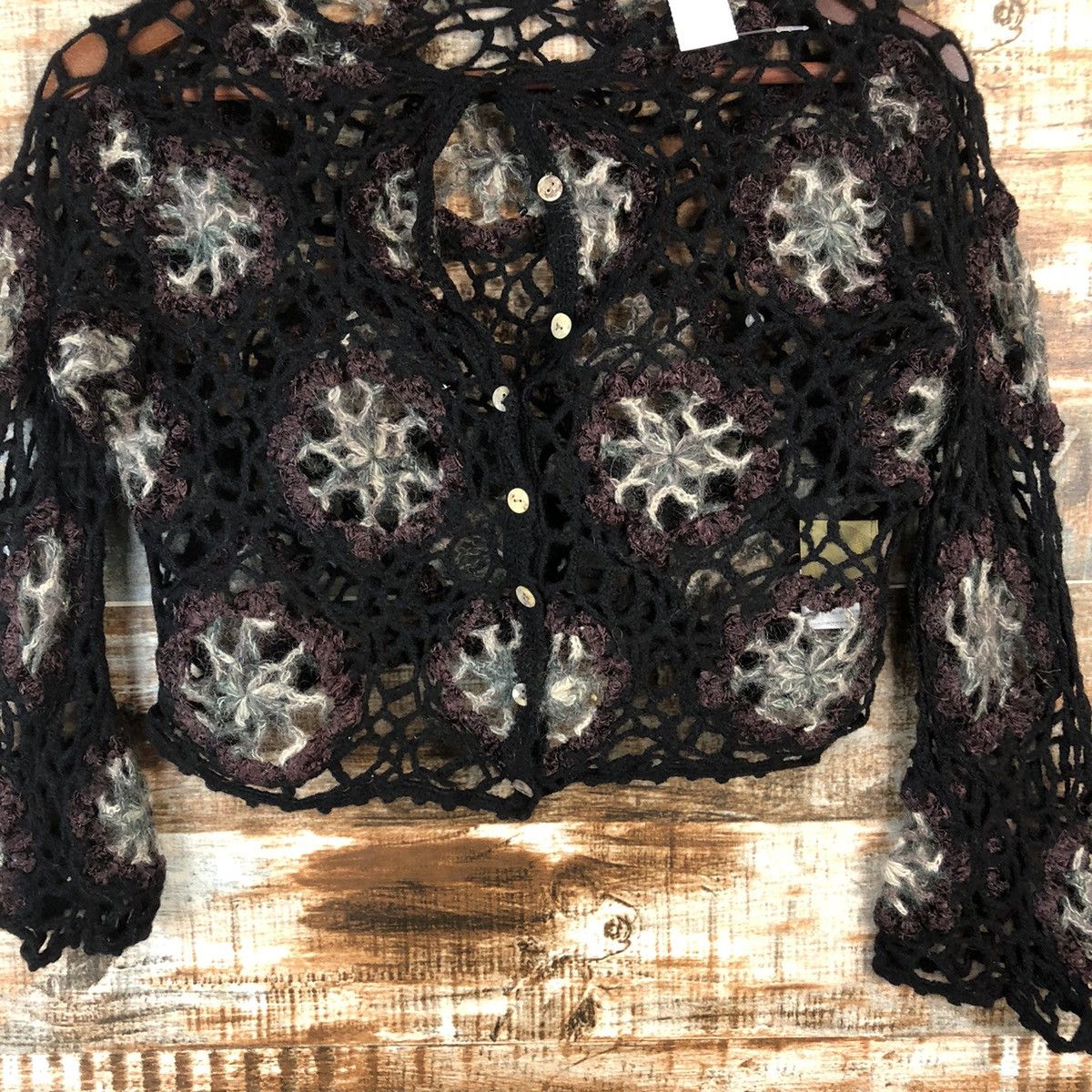 Seditionaries DL Wonder Land crochet meshnet Black Knitwear #C747 Size S / US 4 / IT 40 - 3 Thumbnail