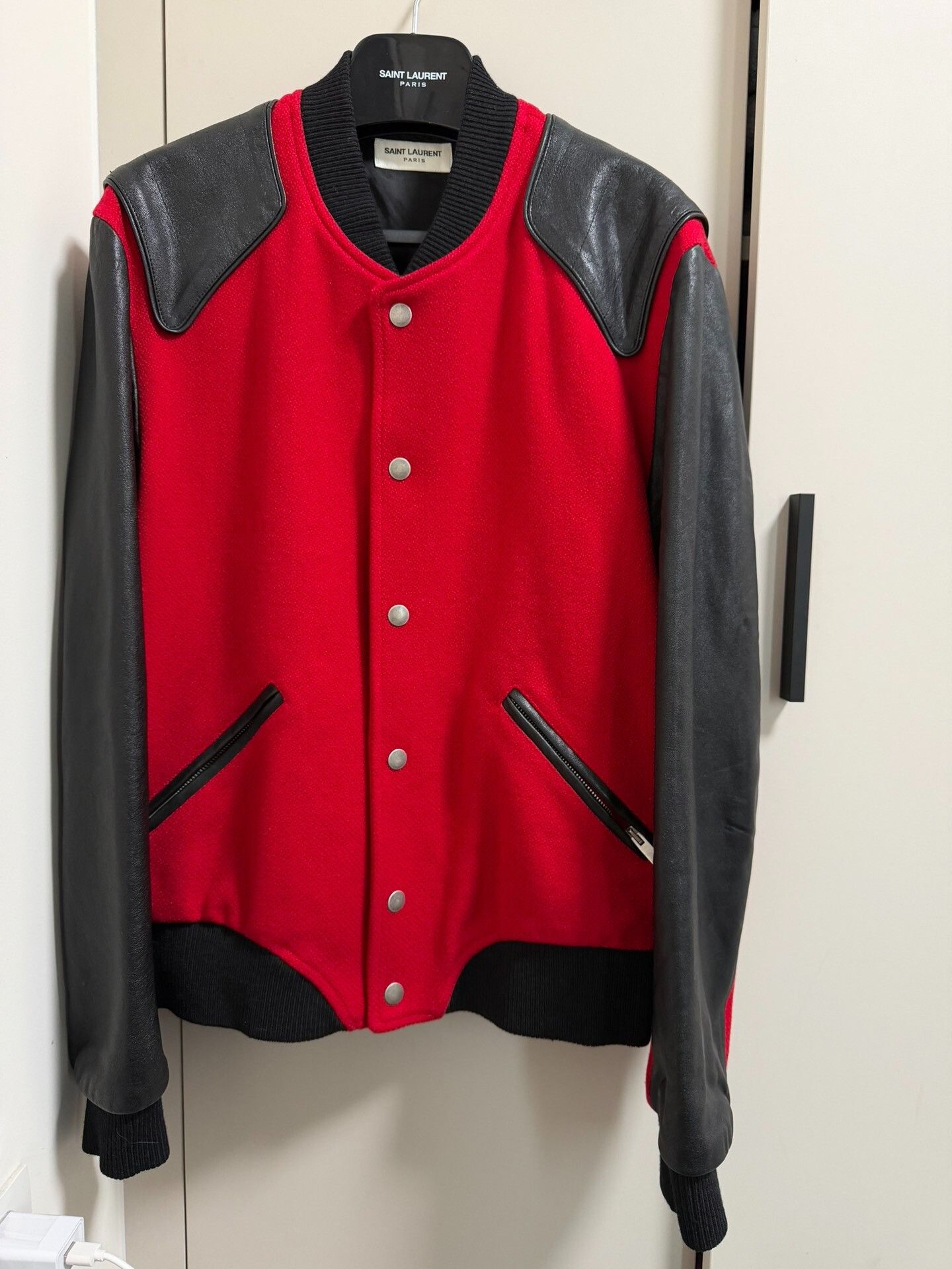 Saint Laurent Paris Saint Laurent 17FW Leather Varsity Jacket Size US L / EU 52-54 / 3 - 1 Thumbnail