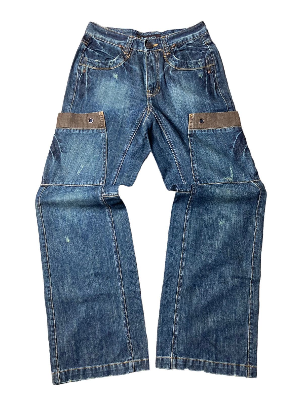 image of Archival Clothing 2000S Bangbang Cargo Unique Jeans in Blue, Men's (Size 30)