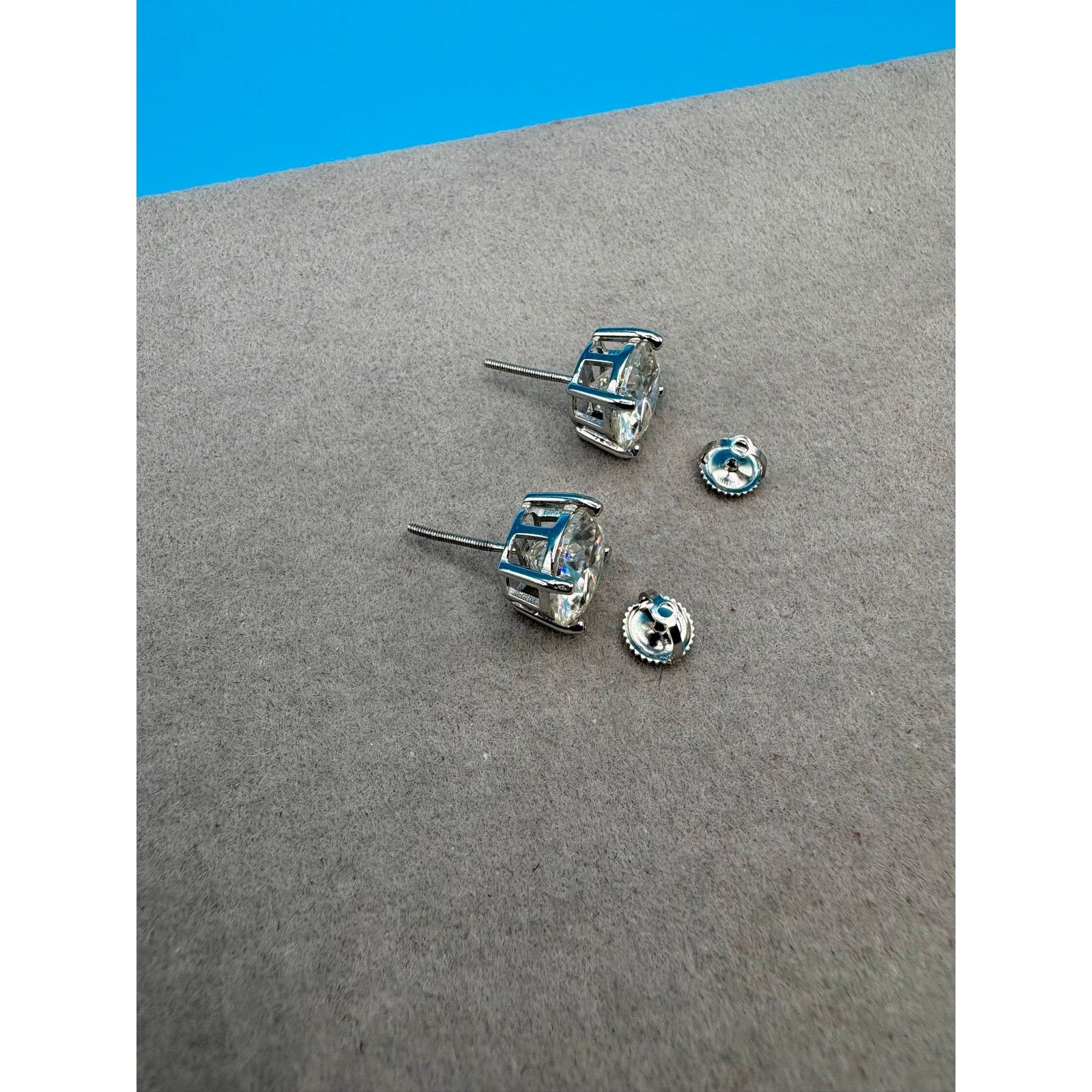 Jewelry NWT 8CTW Moissanite Stud Earrings - 925 Sterling Silver Size ONE SIZE - 6 Thumbnail