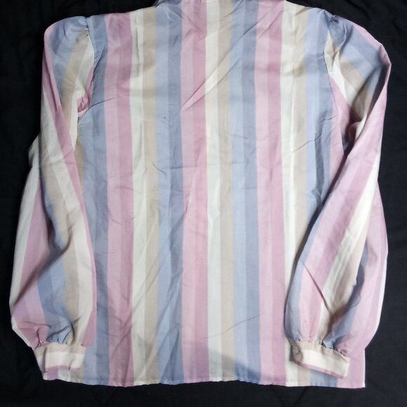 Other Vintage Kevin Stuart Pastel Striped Polyester Button Shirt Size XL / US 12-14 / IT 48-50 - 7 Thumbnail