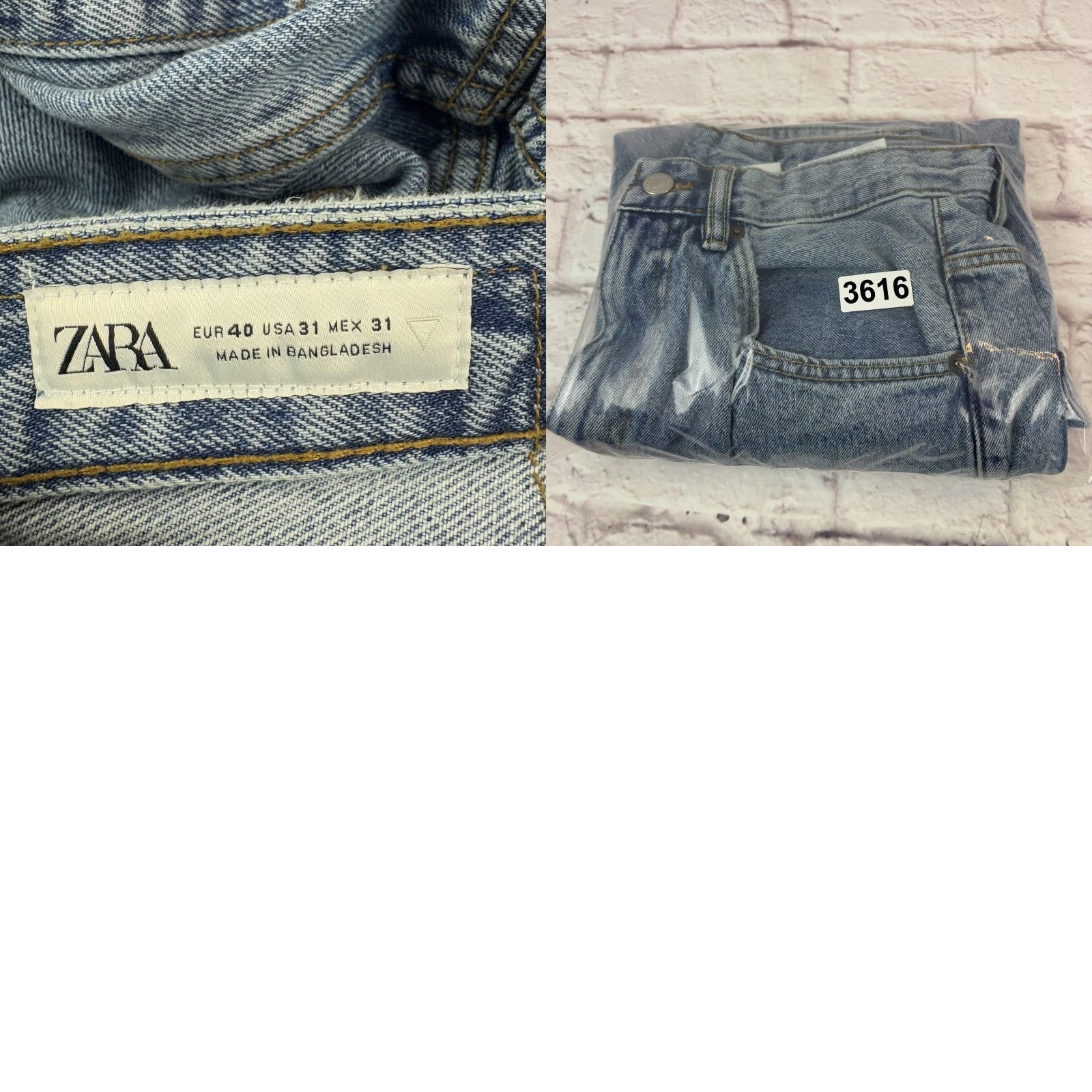 Zara Zara Jeans Womens Light Wash Straight Leg Denim High Rise Relaxed Fit 5-Pocket Blue XS? Wait. Size 24" / US 00 / IT 34 - 10 Thumbnail