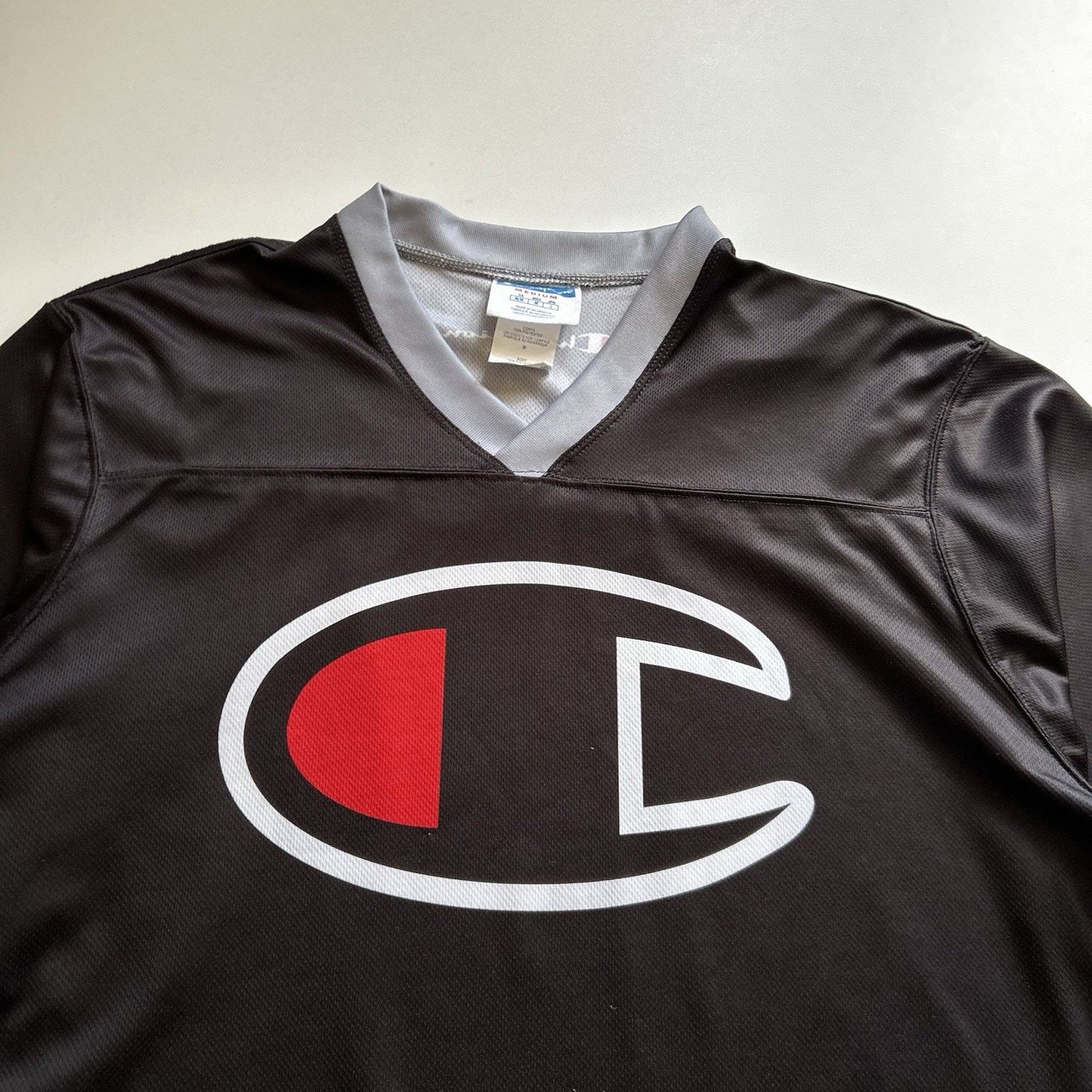 Champion Champion Hockey Jersey Black Long Sleeve Medium Vintage Y2K Size US M / EU 48-50 / 2 - 2 Thumbnail