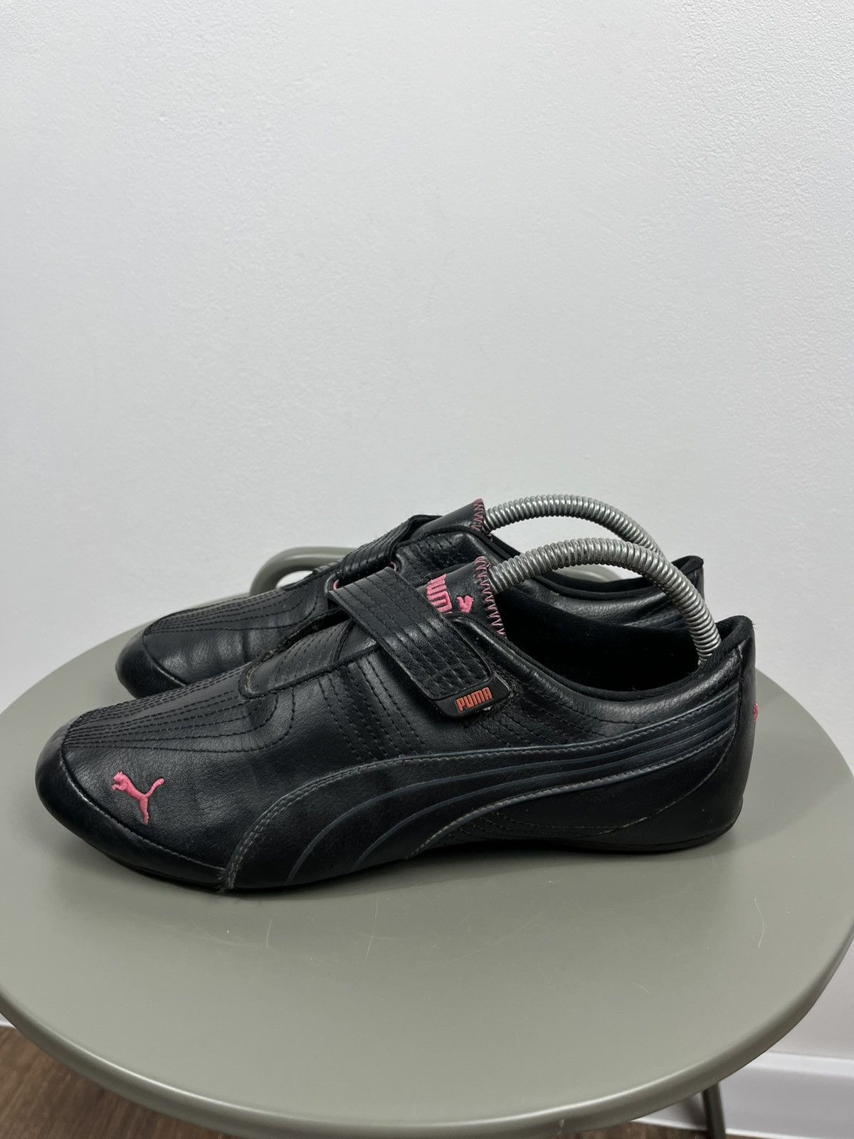 Puma Puma Racing Style Slip On Sneakers Black Pink Logo Strap 41 Size US 10 / IT 40 - 6 Thumbnail